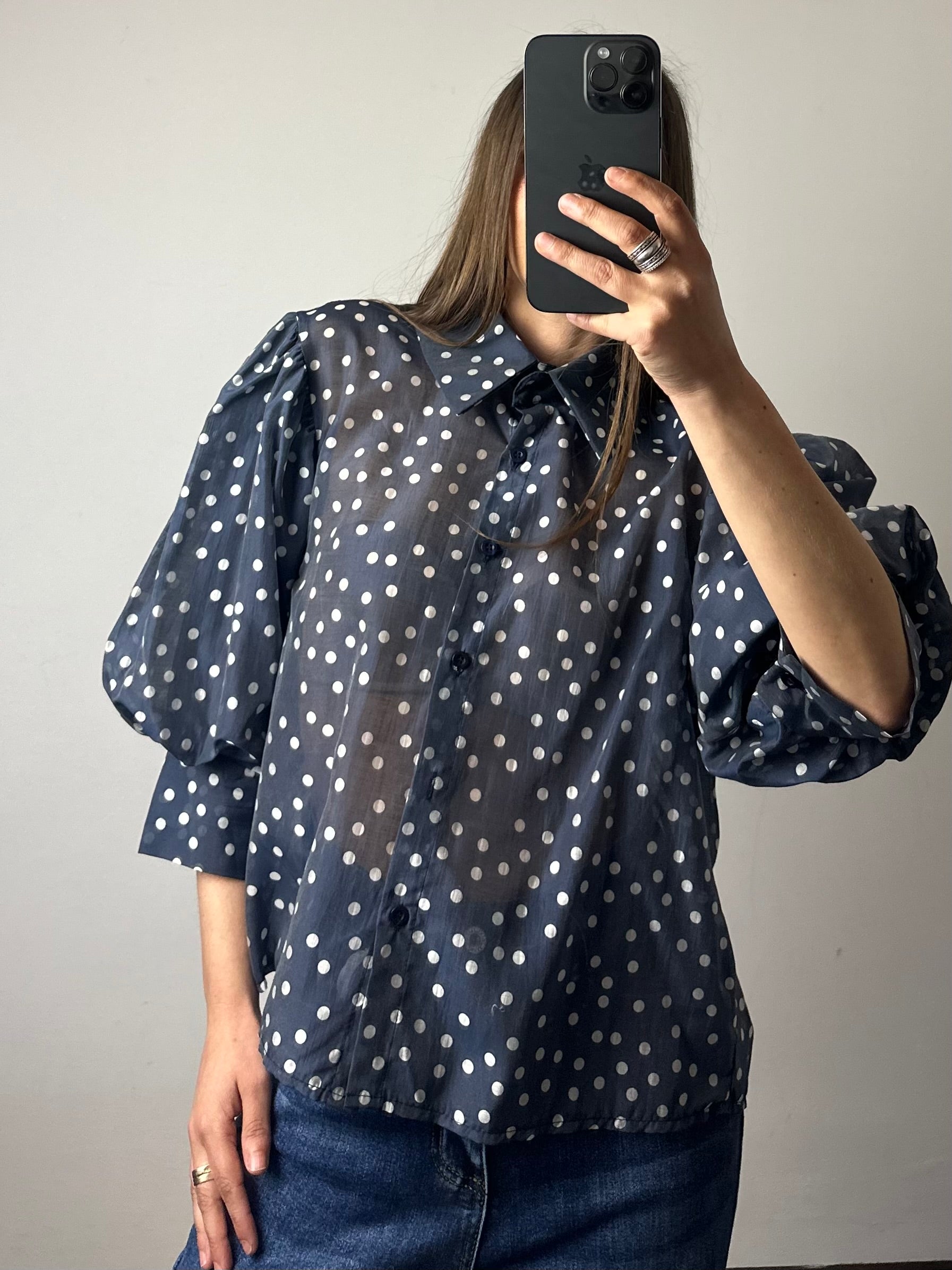 CAMICIA velata a pois