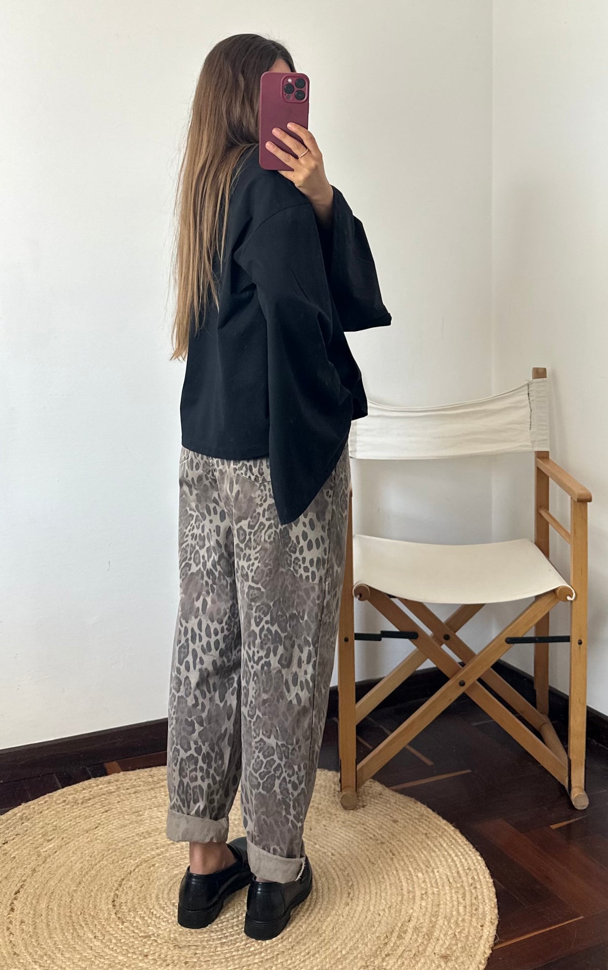 PANTALONE BALLOON ANIMALIER in cotone