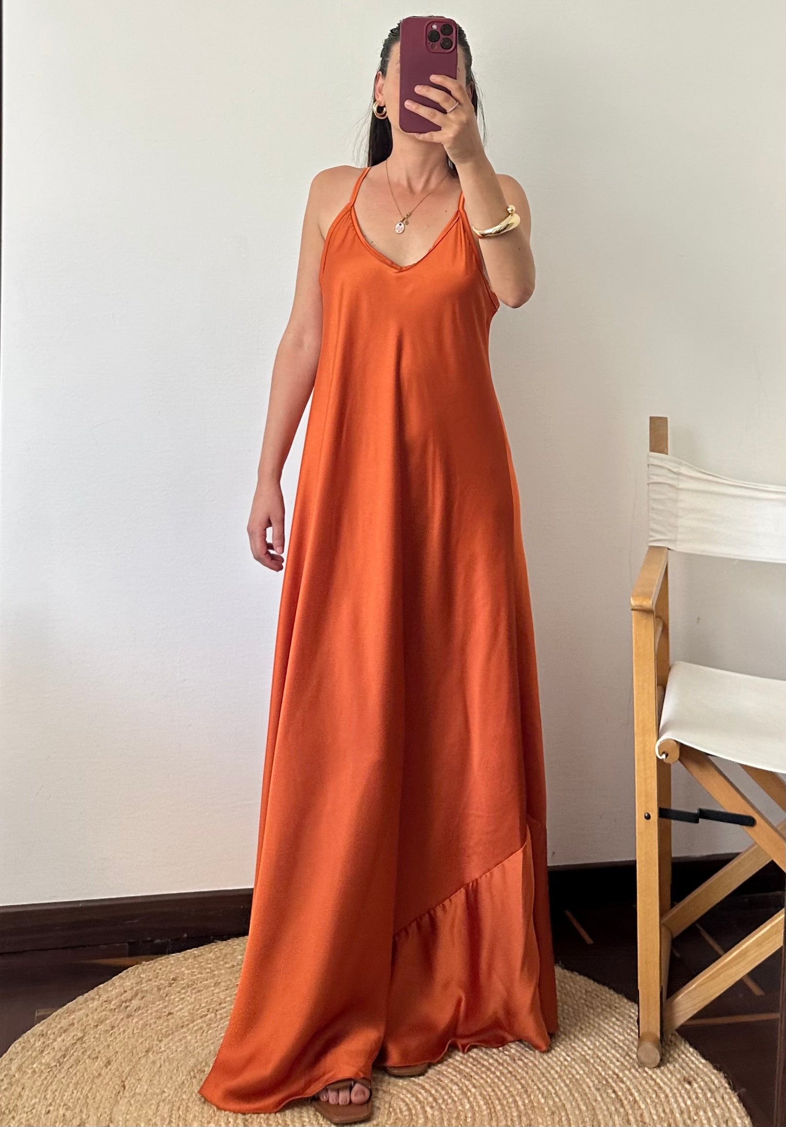 ABITO SATIN TERRACOTTA