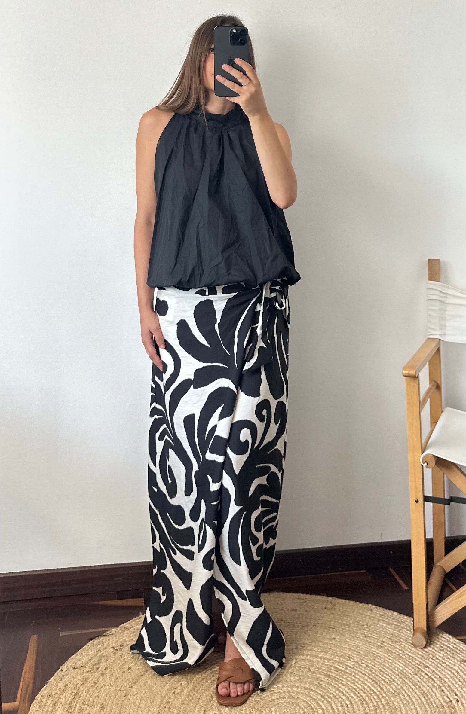 TOP scollo all’americana 100% COTONE NERo