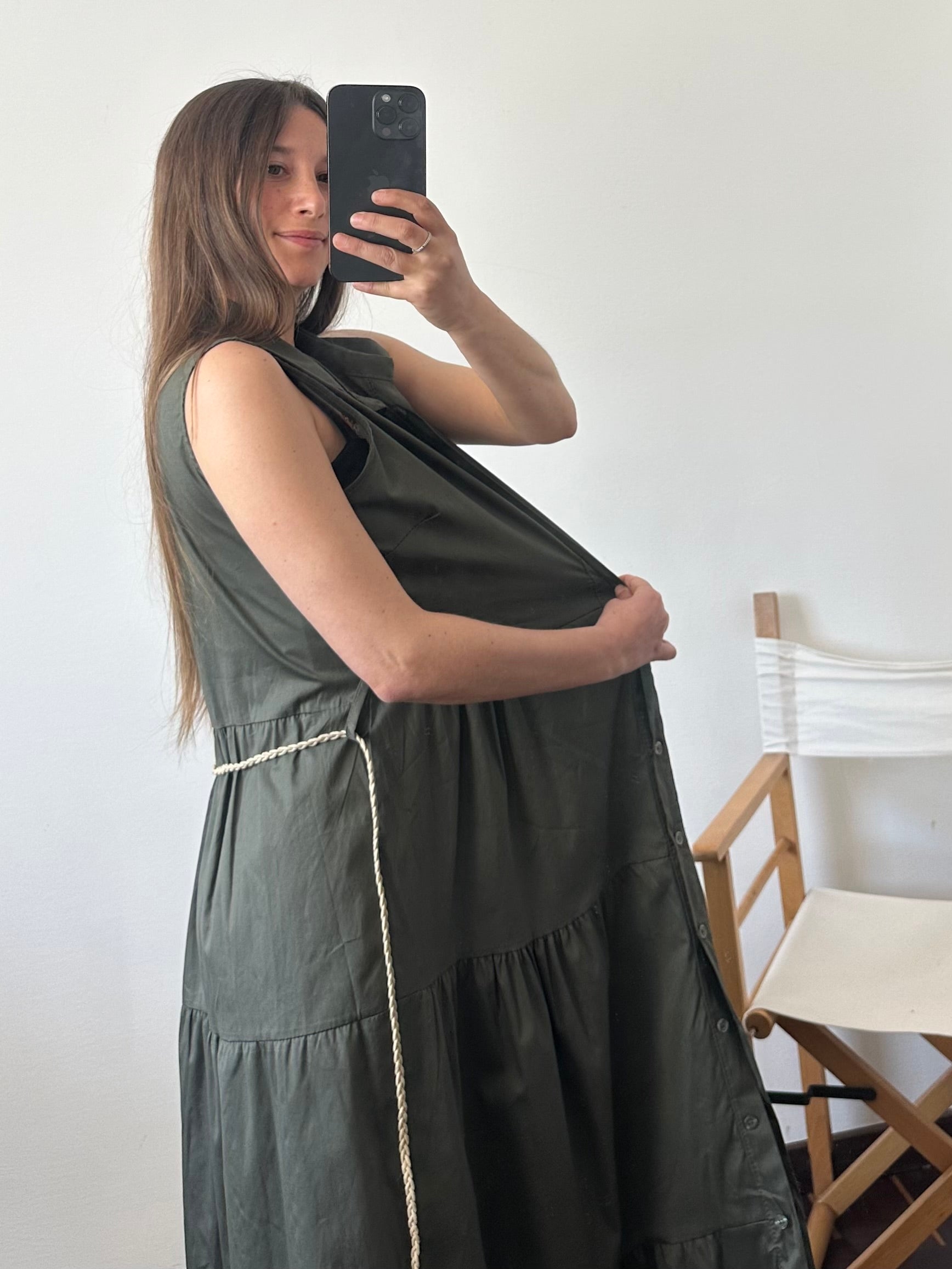 ABITO SMANICATO in cotone blu