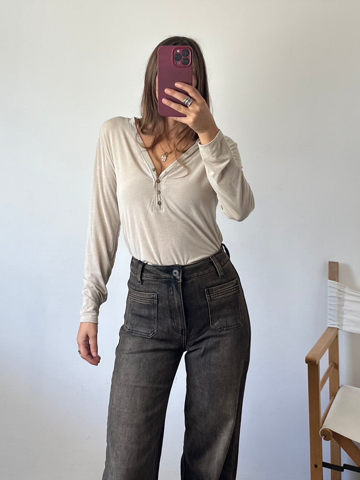 MAGLIA misto CASHMERE con bottoni  BEIGE
