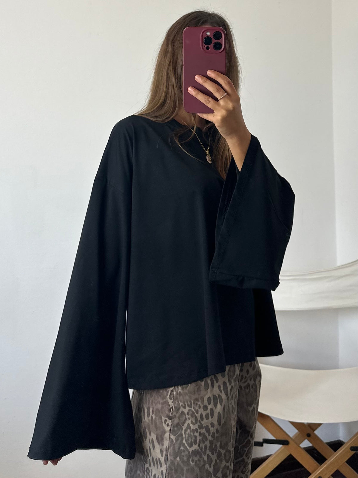 MAGLIA COTONE manica larga NERO