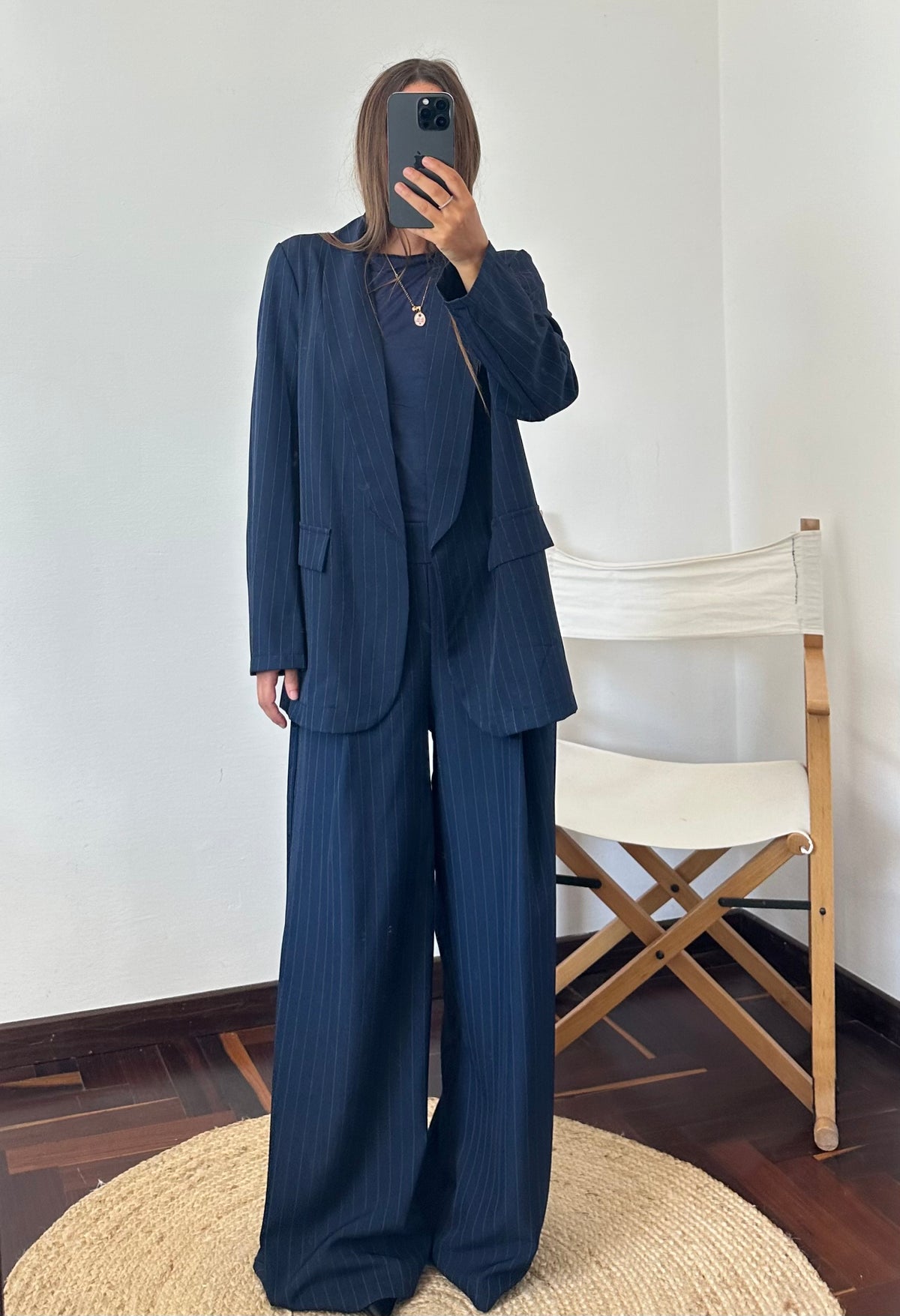 COORDINATO GESSATO con PINCE BLU NOTTE