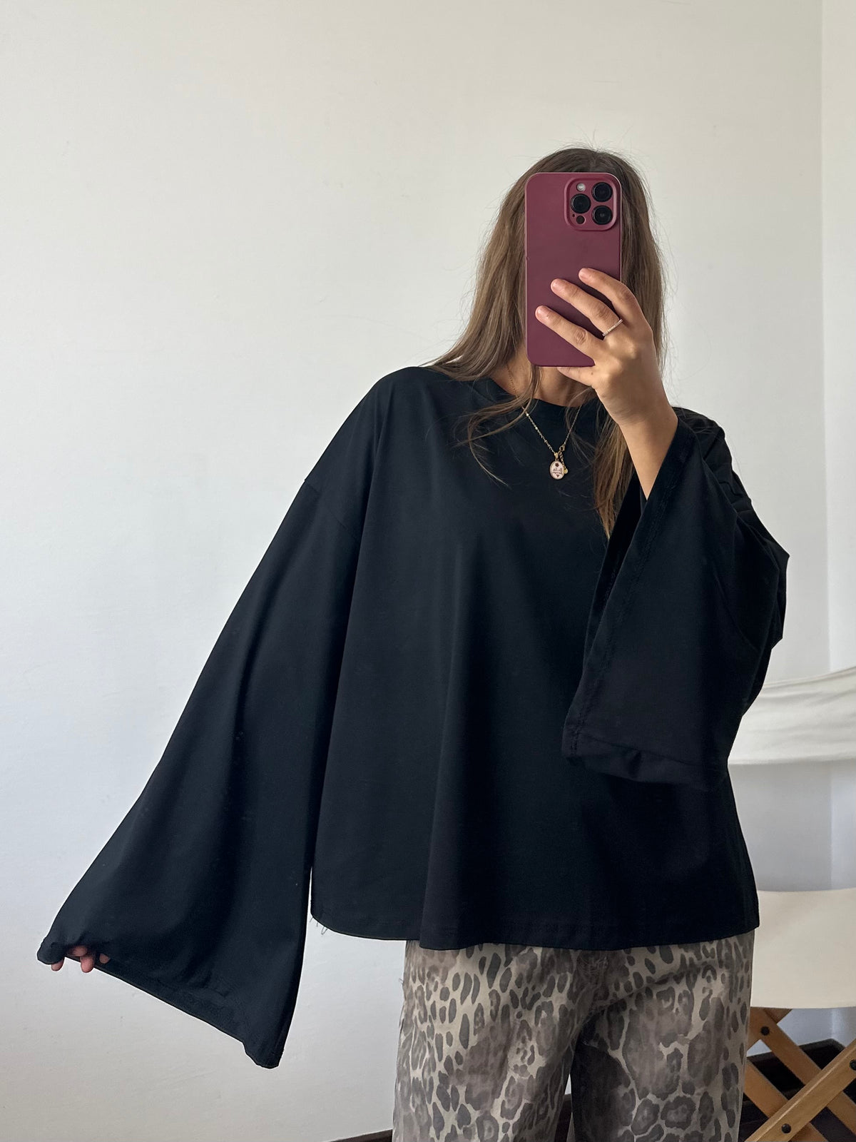 MAGLIA COTONE manica larga NERO