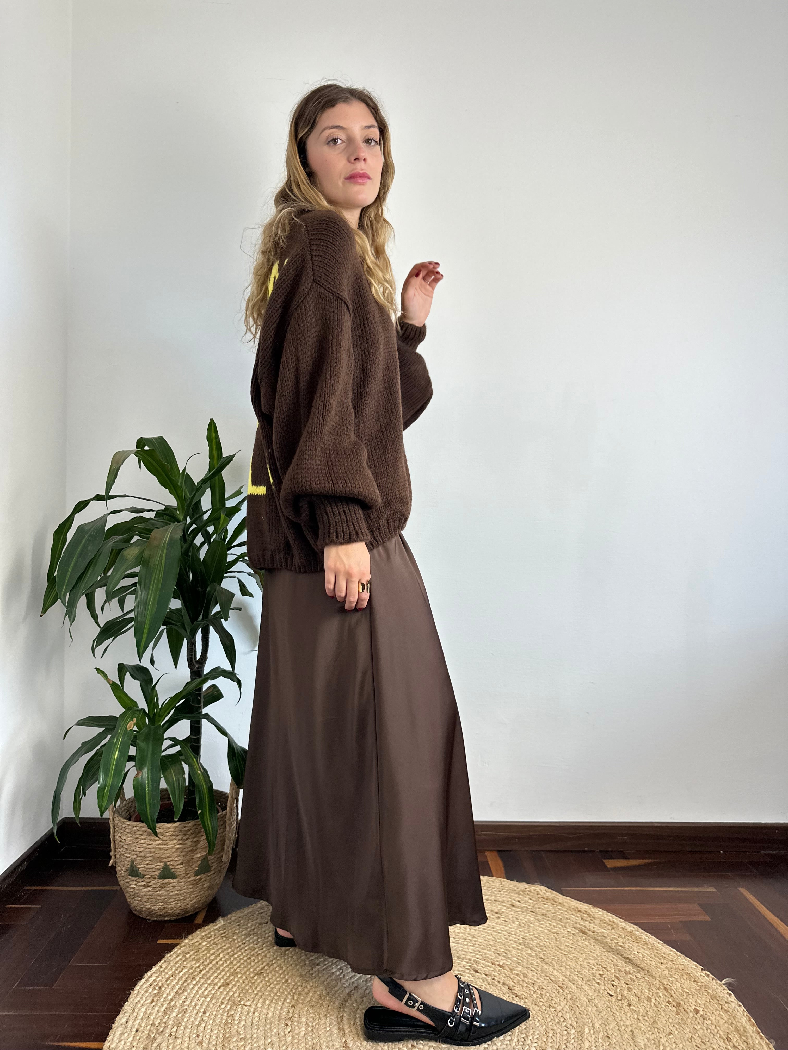 GONNA SATIN CIOCCOLATO