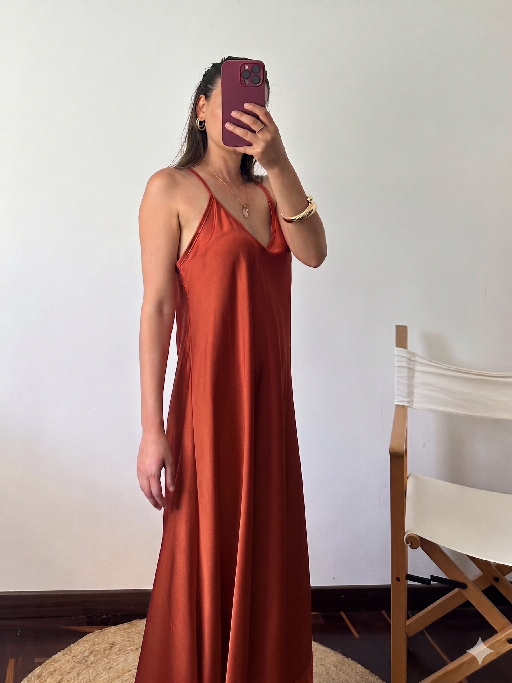 ABITO SATIN TERRACOTTA