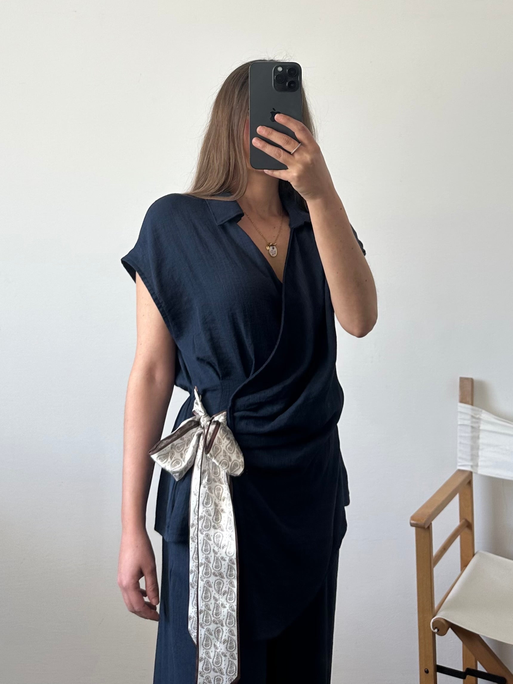 COORDINATO foulard blu