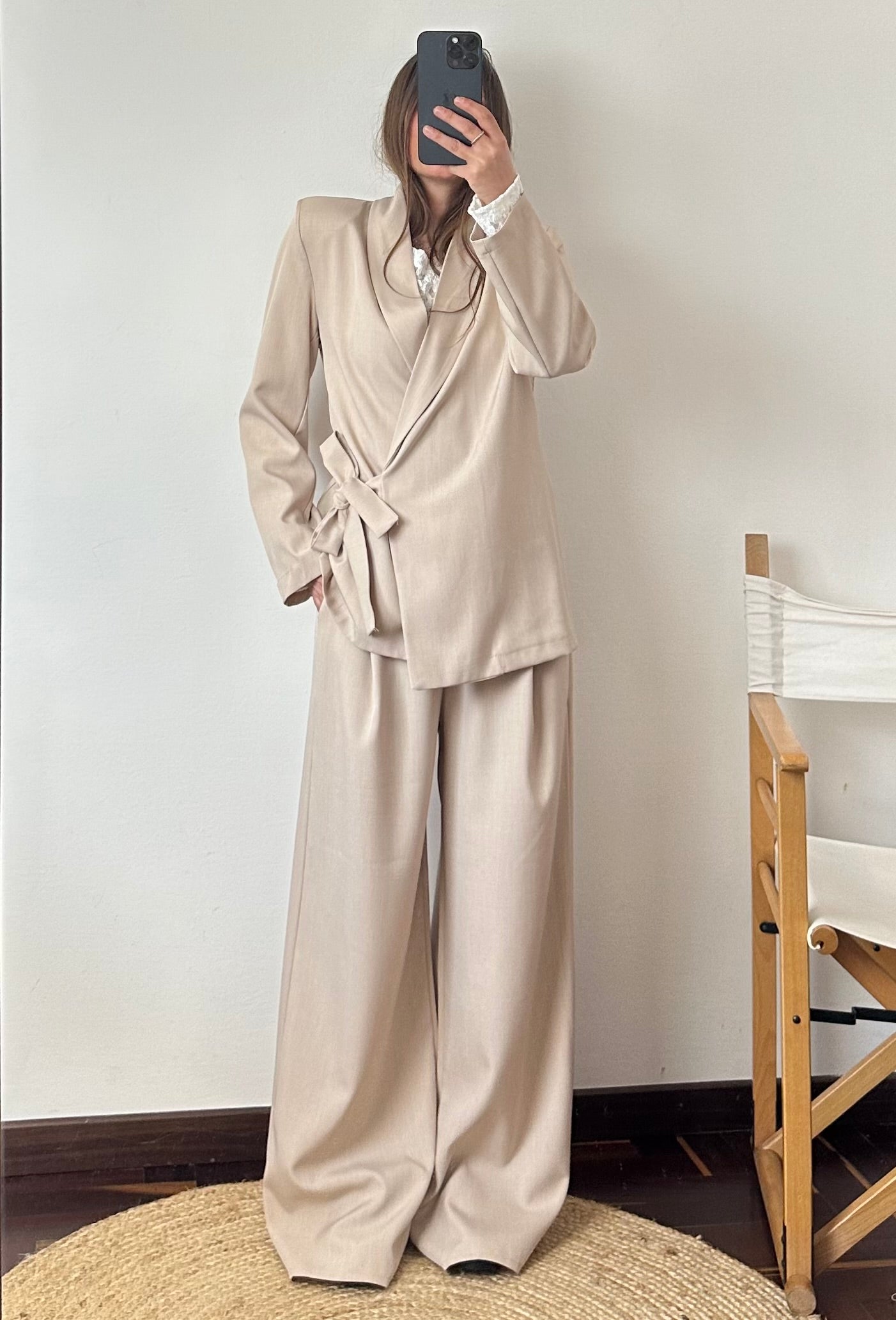 COORDINATO GIACCA INCROCIATA BEIGE