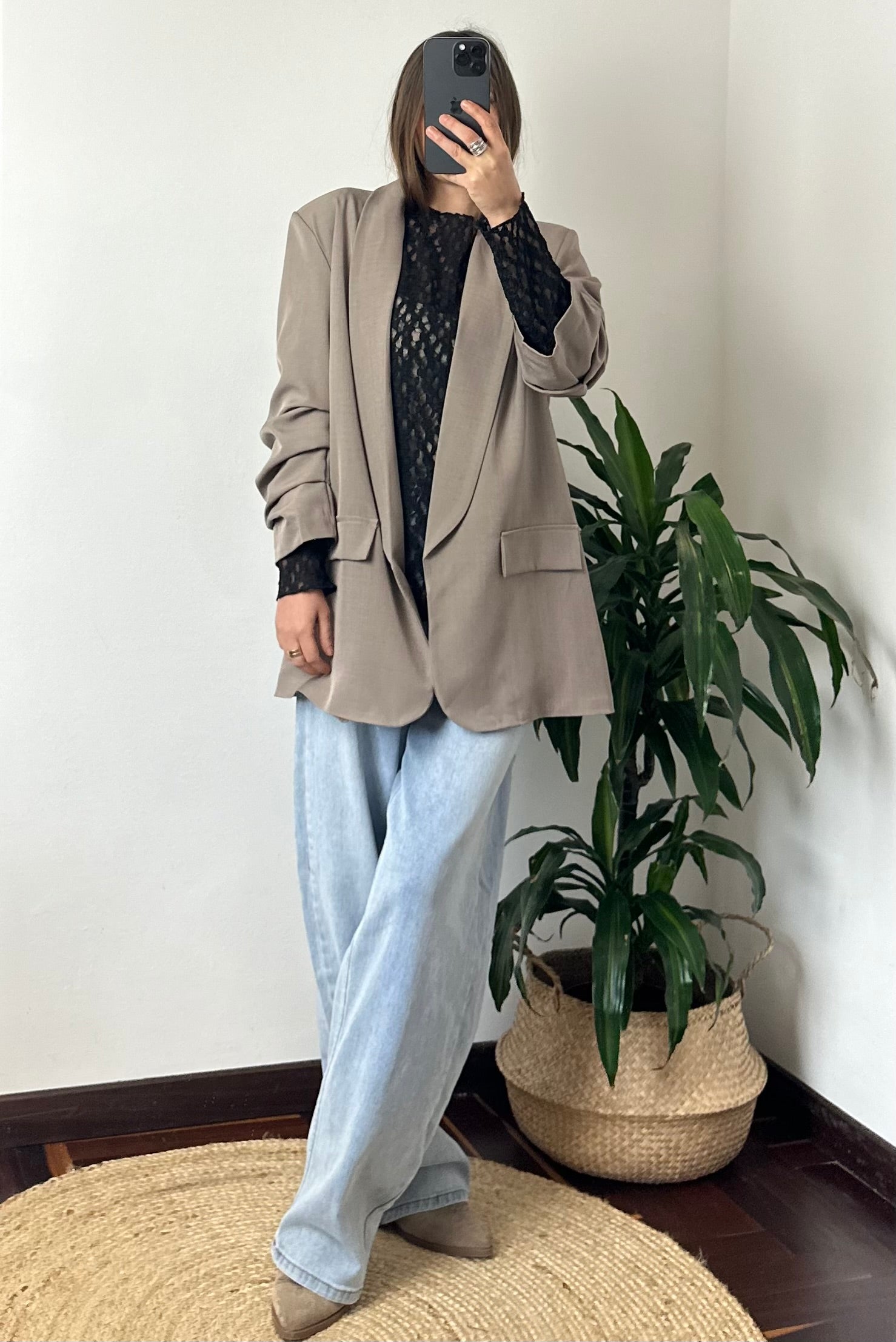 BLAZER MANICA ARRICCIATA TORTORA