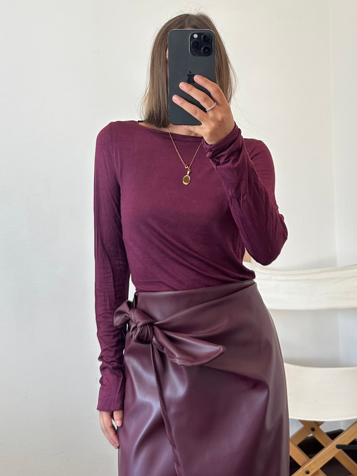 MAGLIA misto CASHMERE GIROCOLLO BORGOGNA
