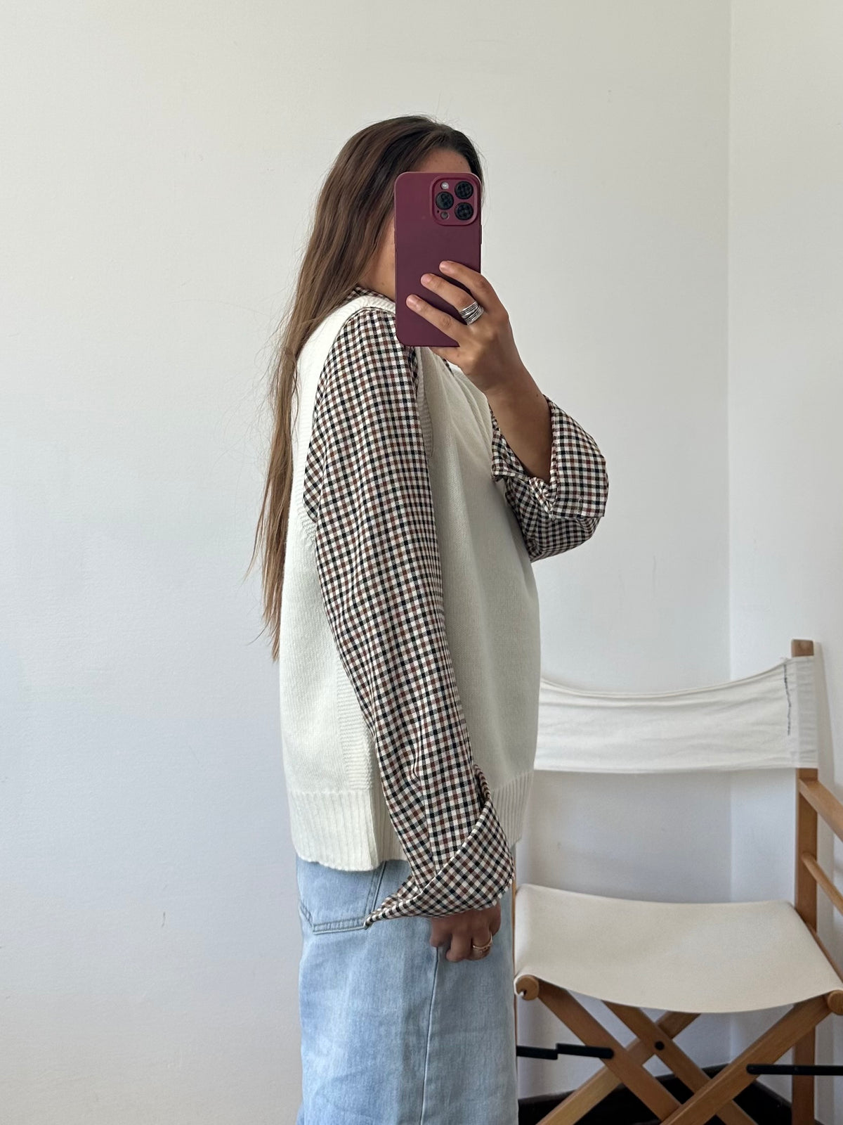 Gilet in misto cashmere BIANCO