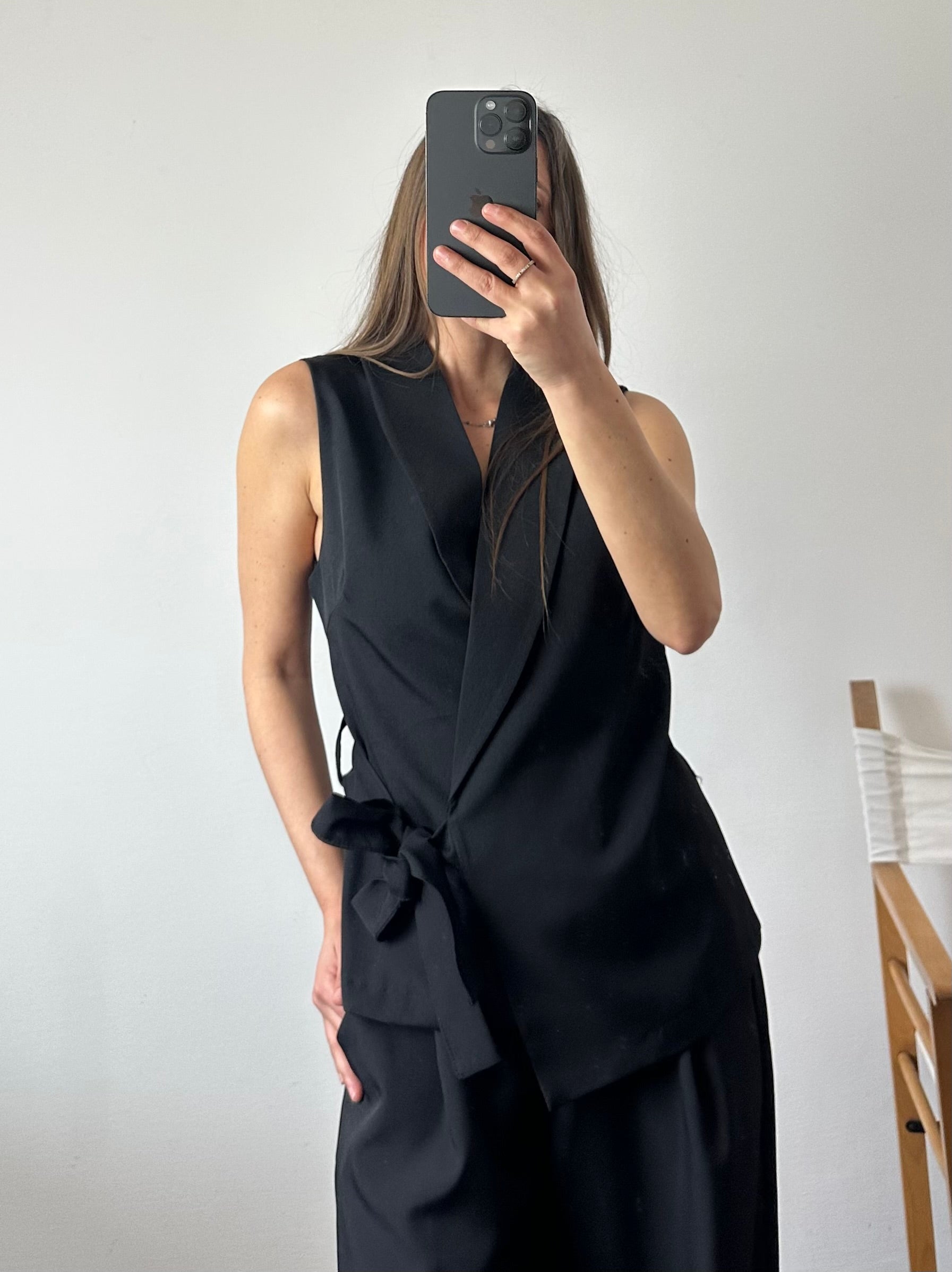 COORDINATO SMANICATO DOPPIOPETTO NERO