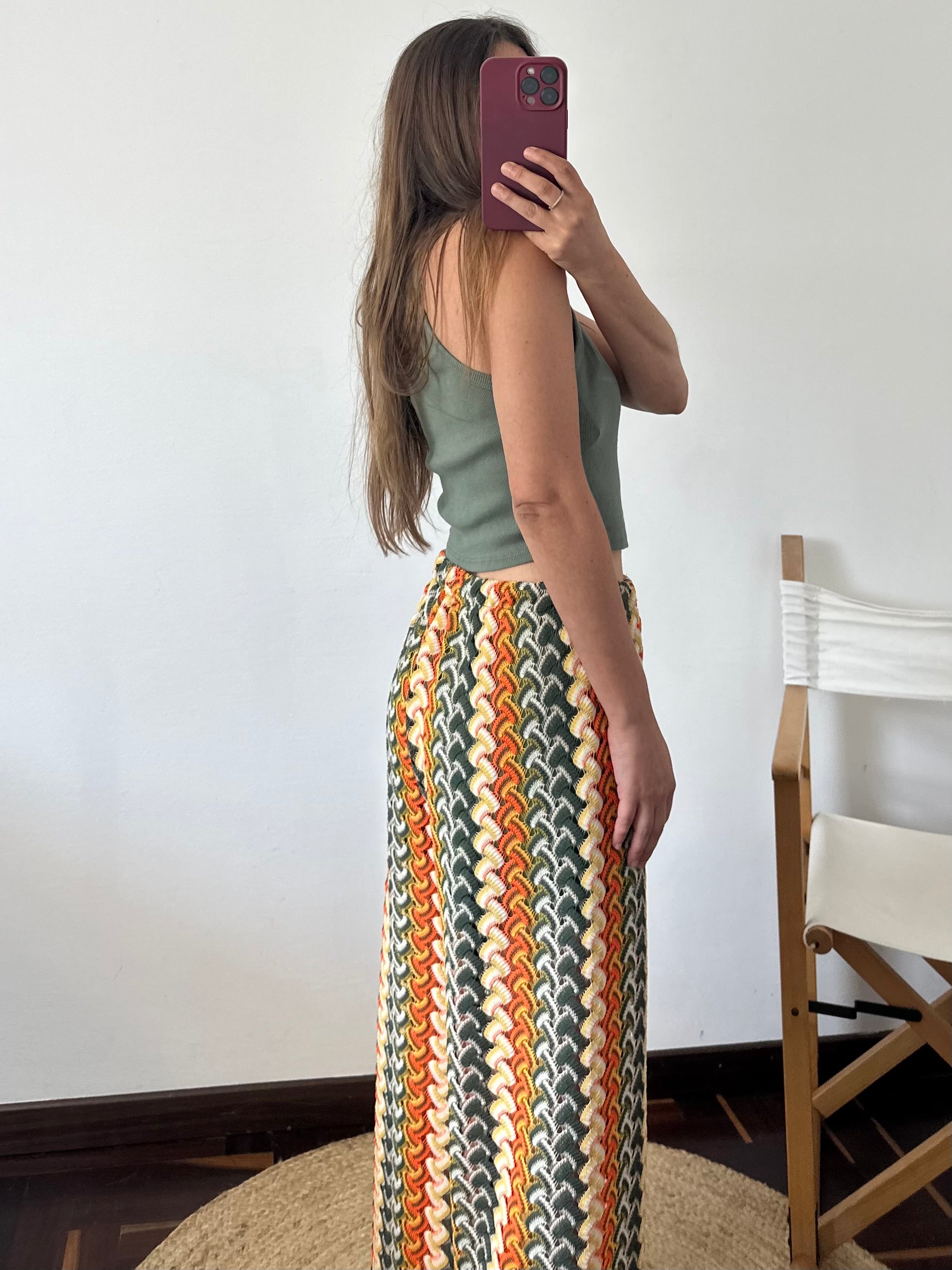 PANTALONE SUMMER fantasia VERDE-ARANCIONE