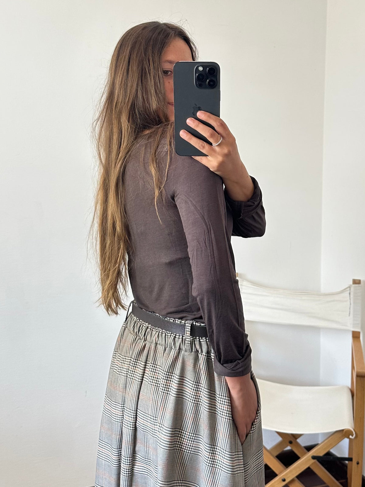 GONNA MIDI TARTAN FANGO
