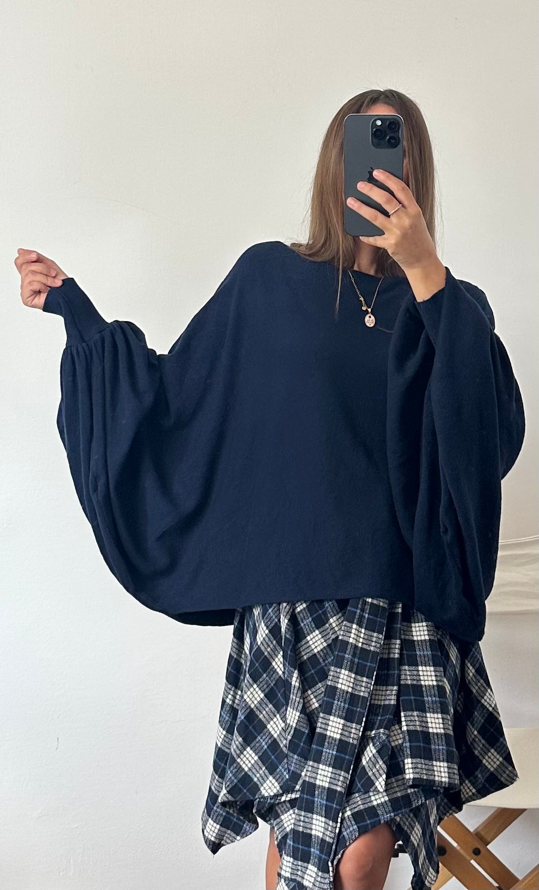 MAGLIA BALLOON in morbida viscosa BLU
