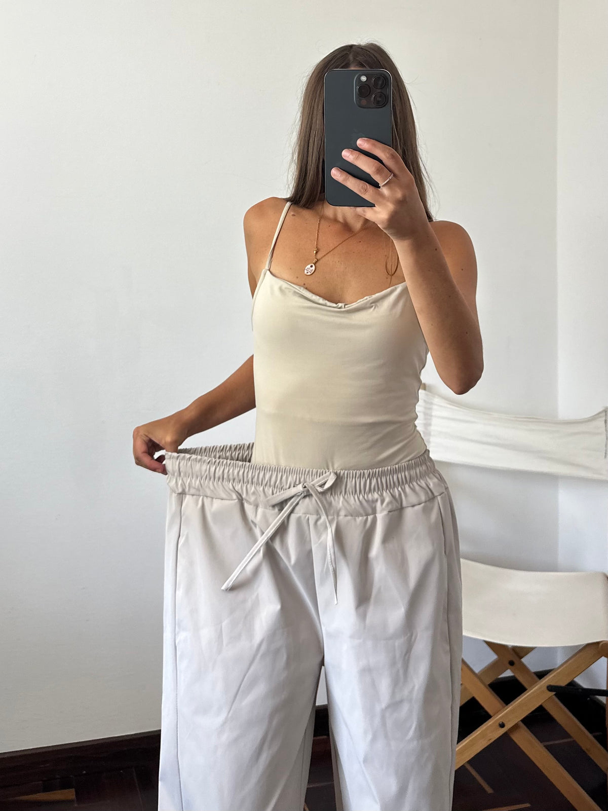 PANTALONE PARACHUTE FANGO
