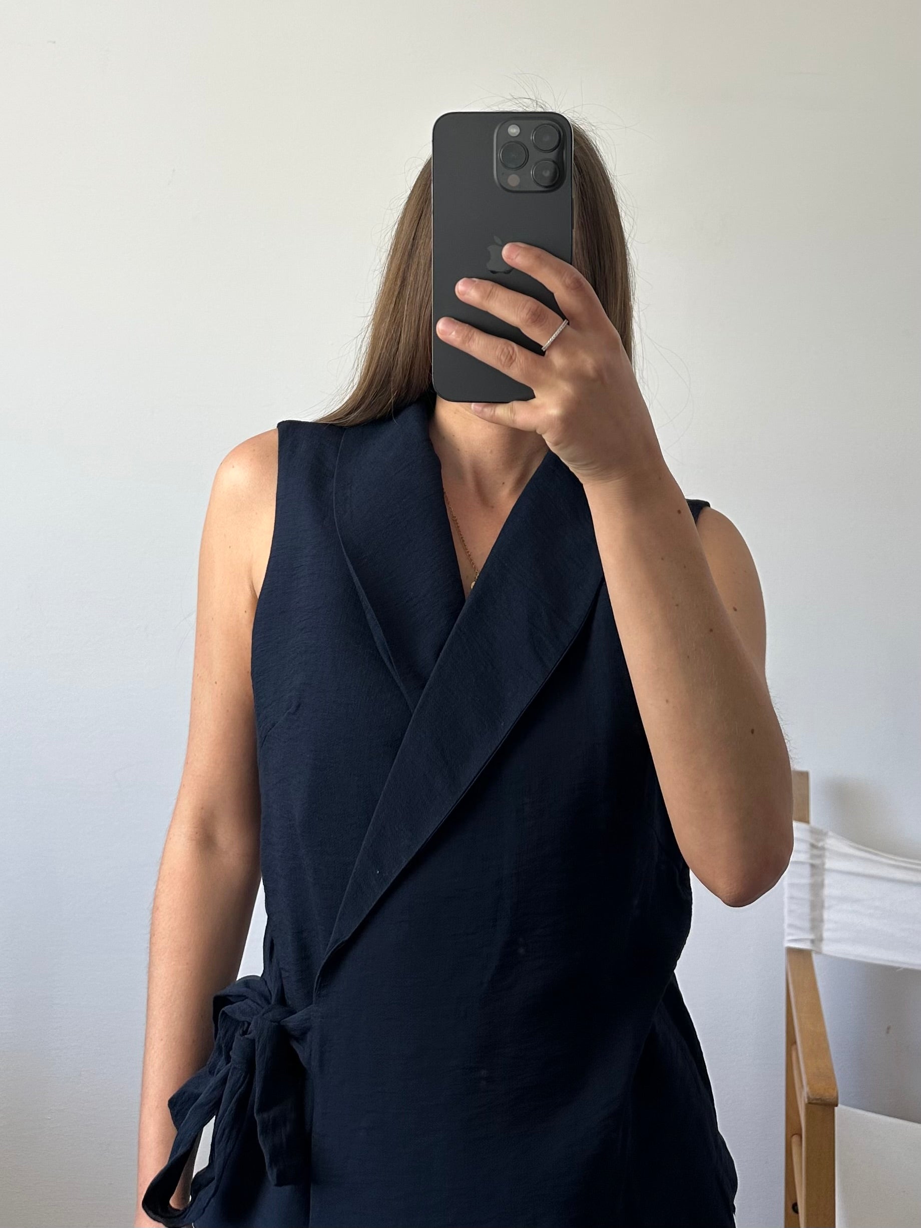 COORDINATO SMANICATO a incrocio BLU
