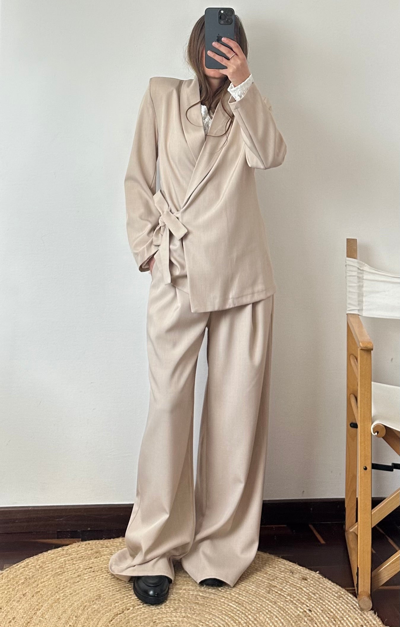 COORDINATO GIACCA INCROCIATA BEIGE