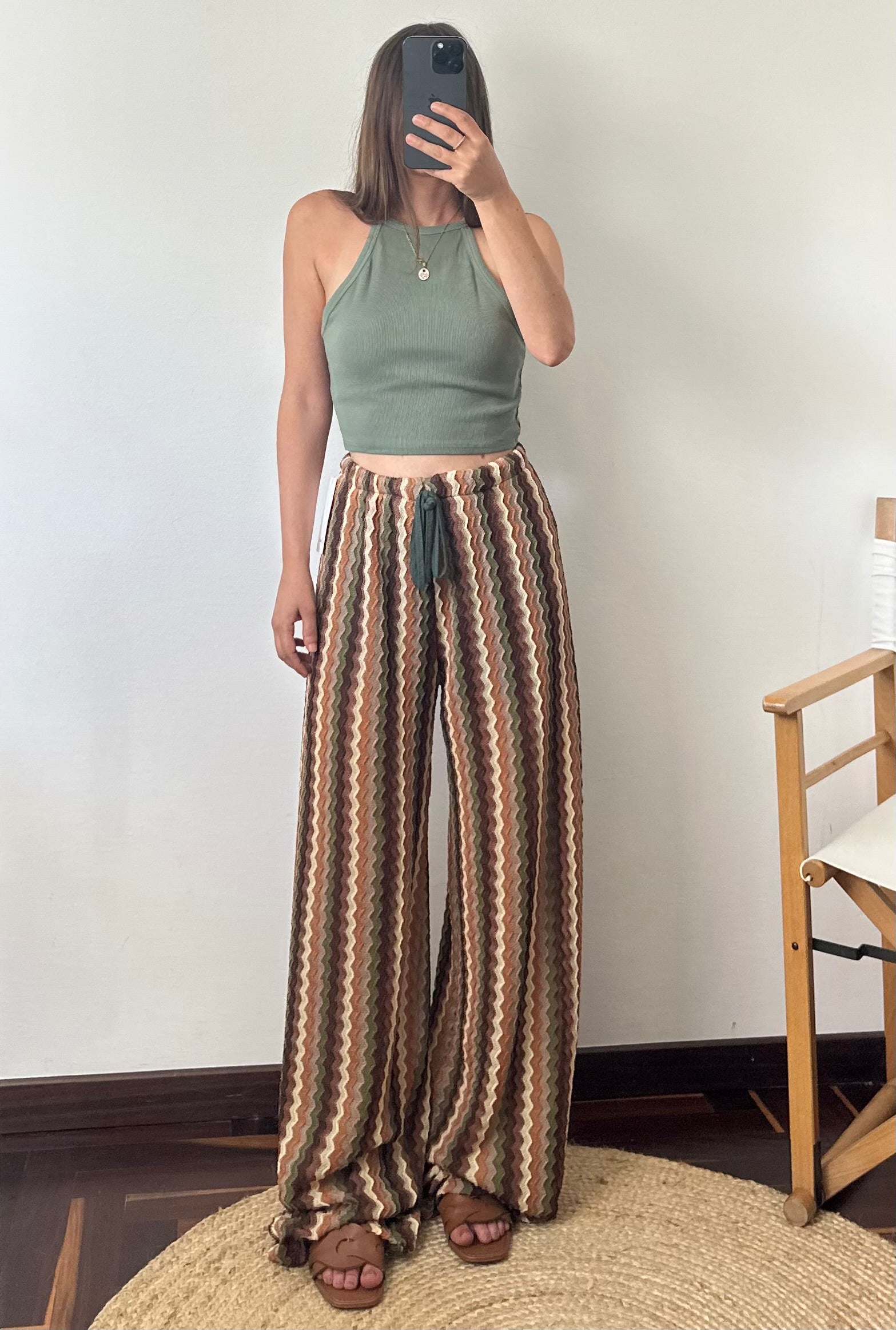 Top in cotone verde