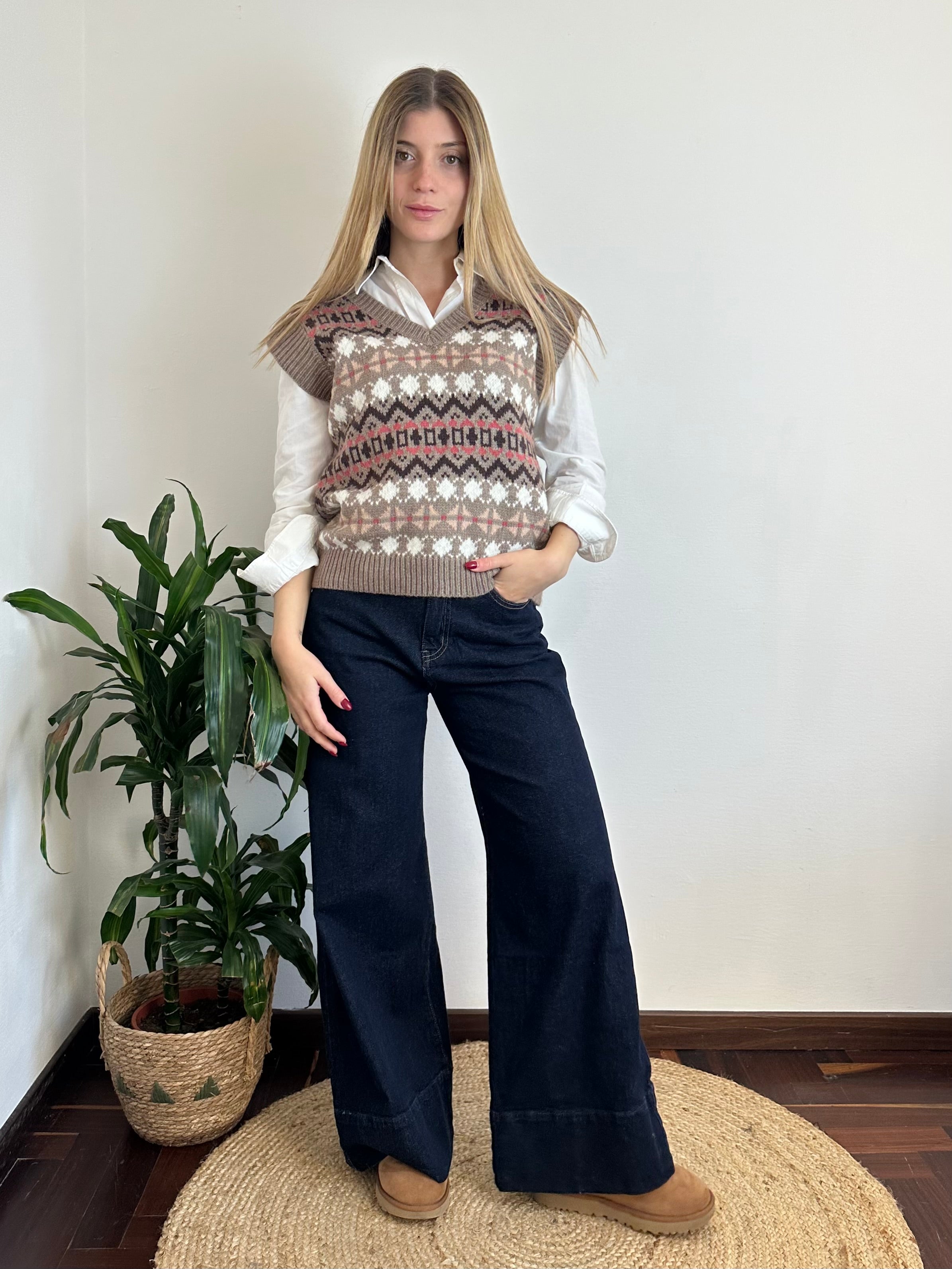 GILET GRECHE FANGO