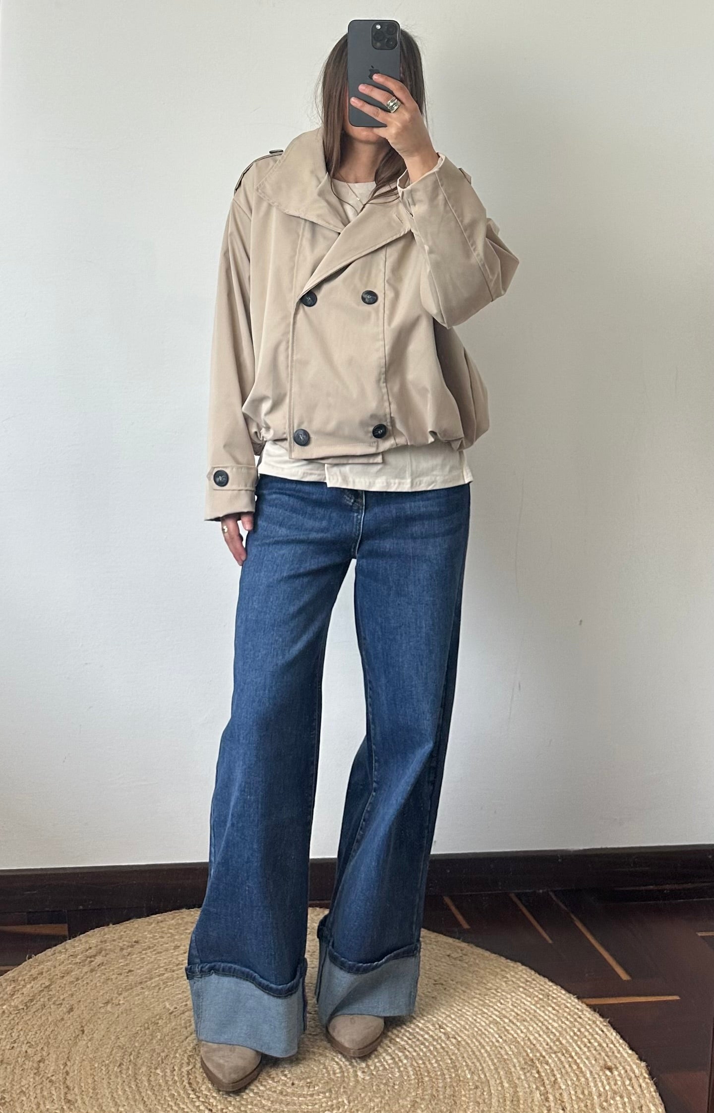 Trench bomber beige