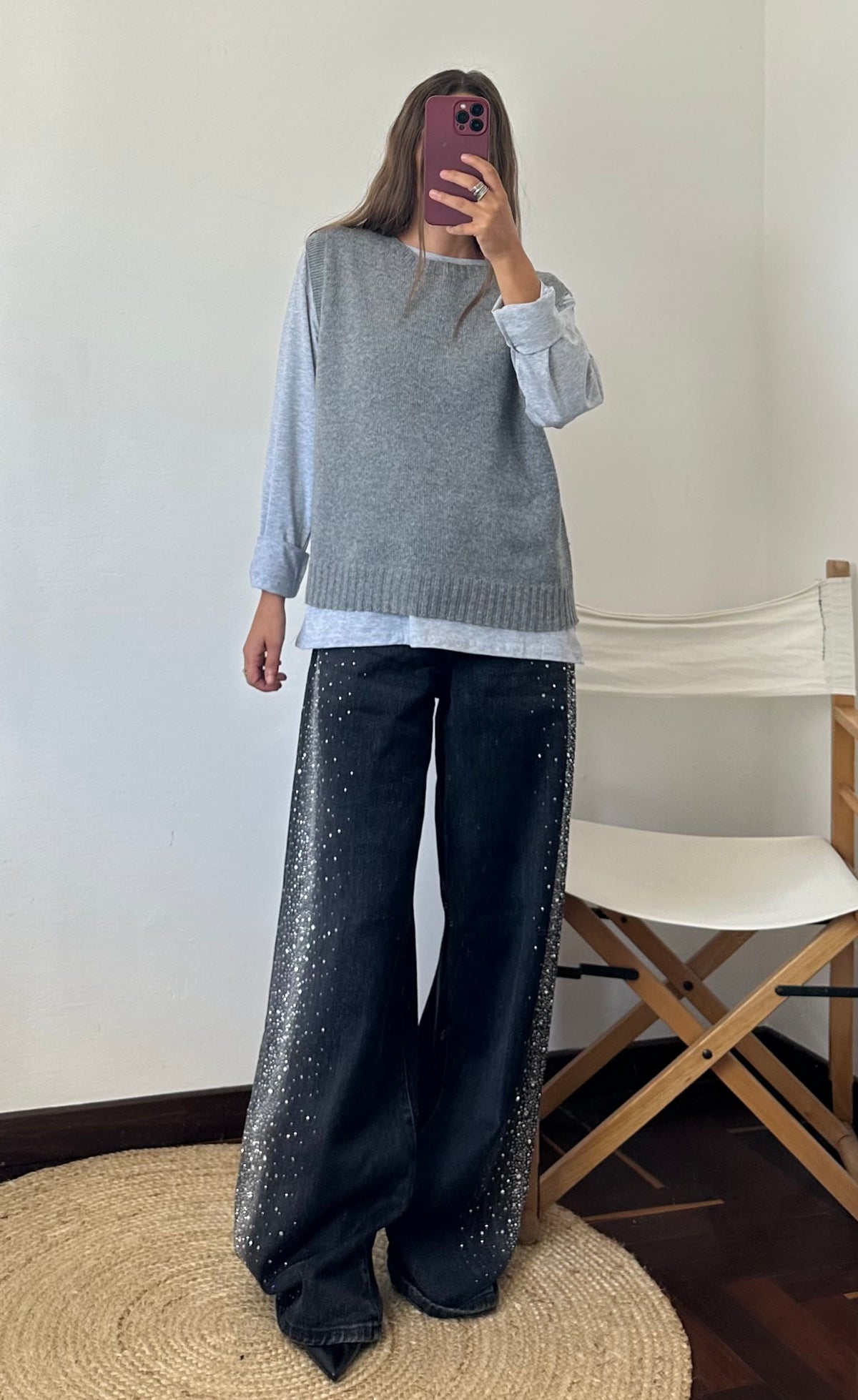 Gilet in misto cashmere GRIGIO