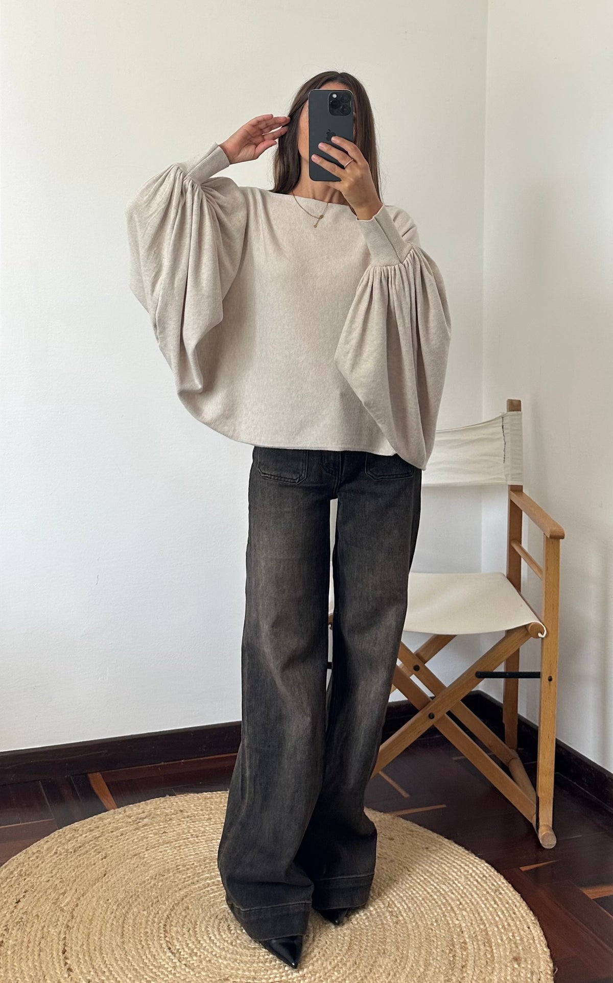 MAGLIA BALLOON in morbida viscosa BEIGE