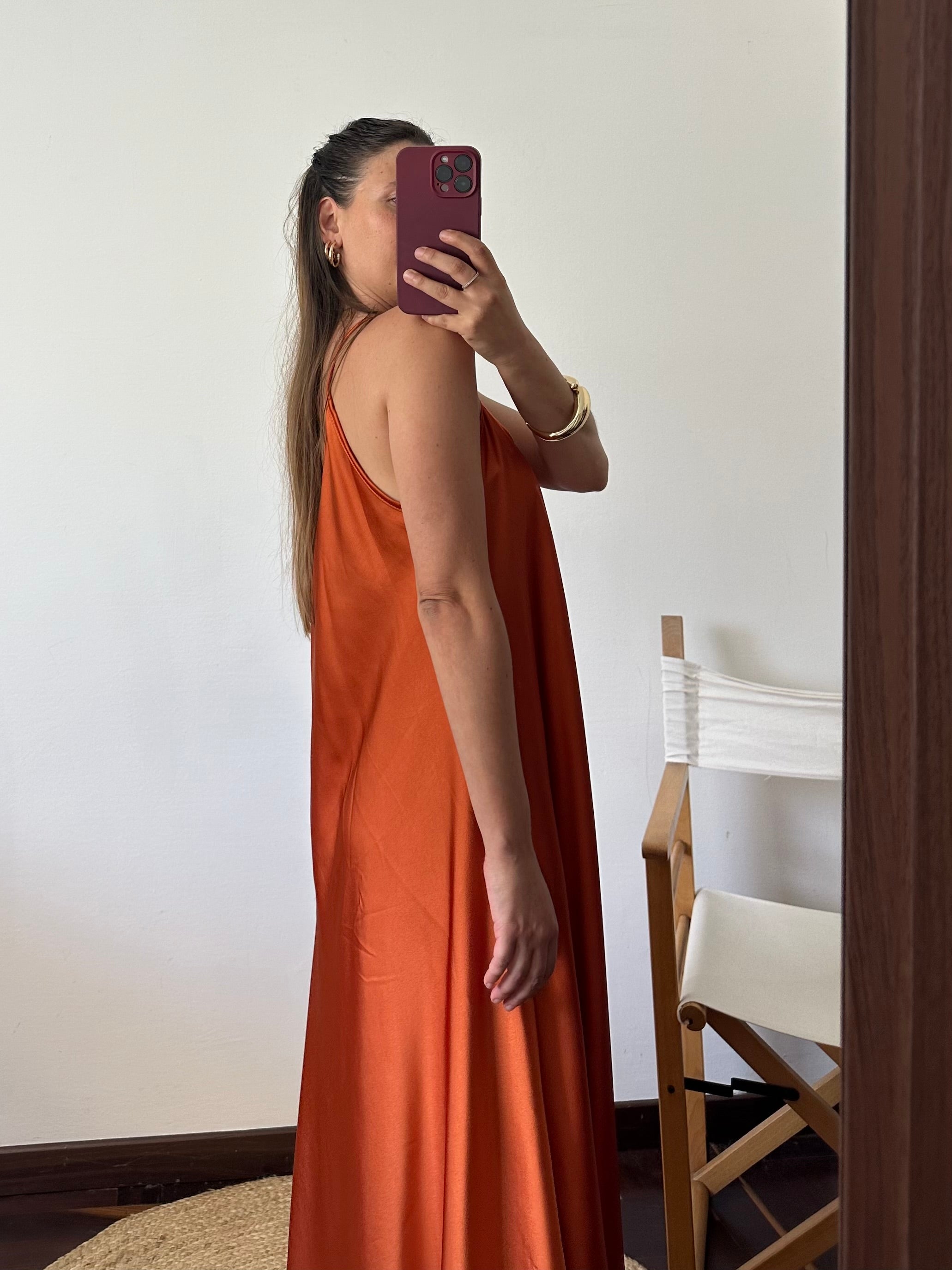 ABITO SATIN TERRACOTTA