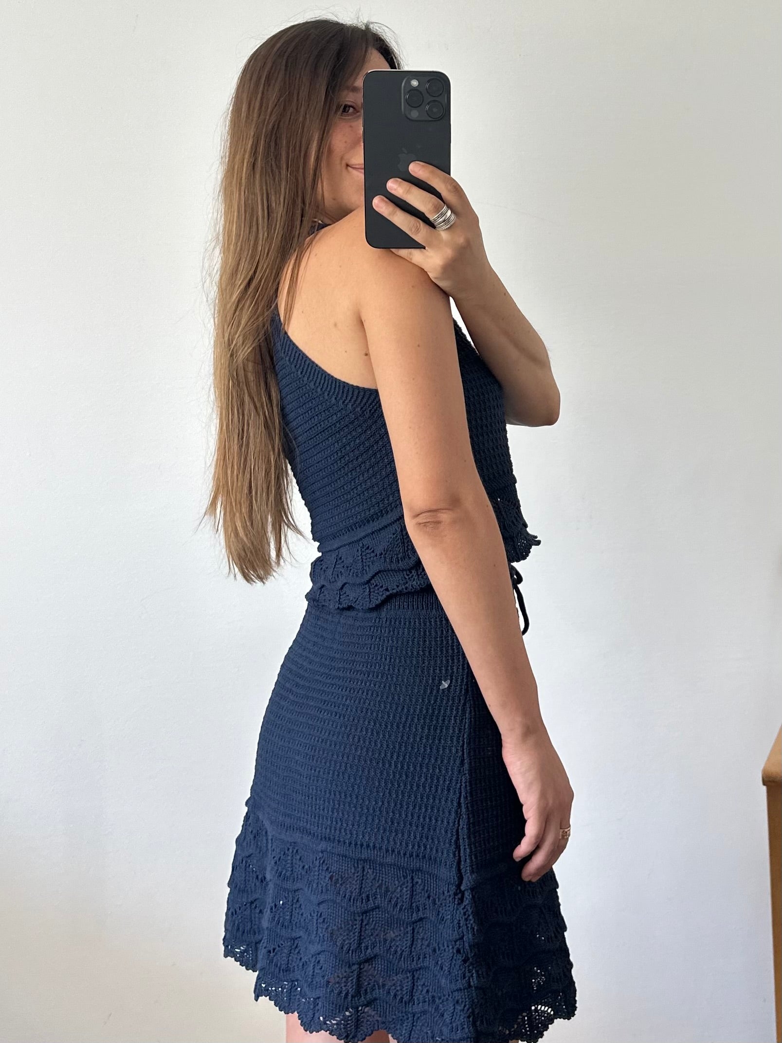 COORDINATO crochet blu