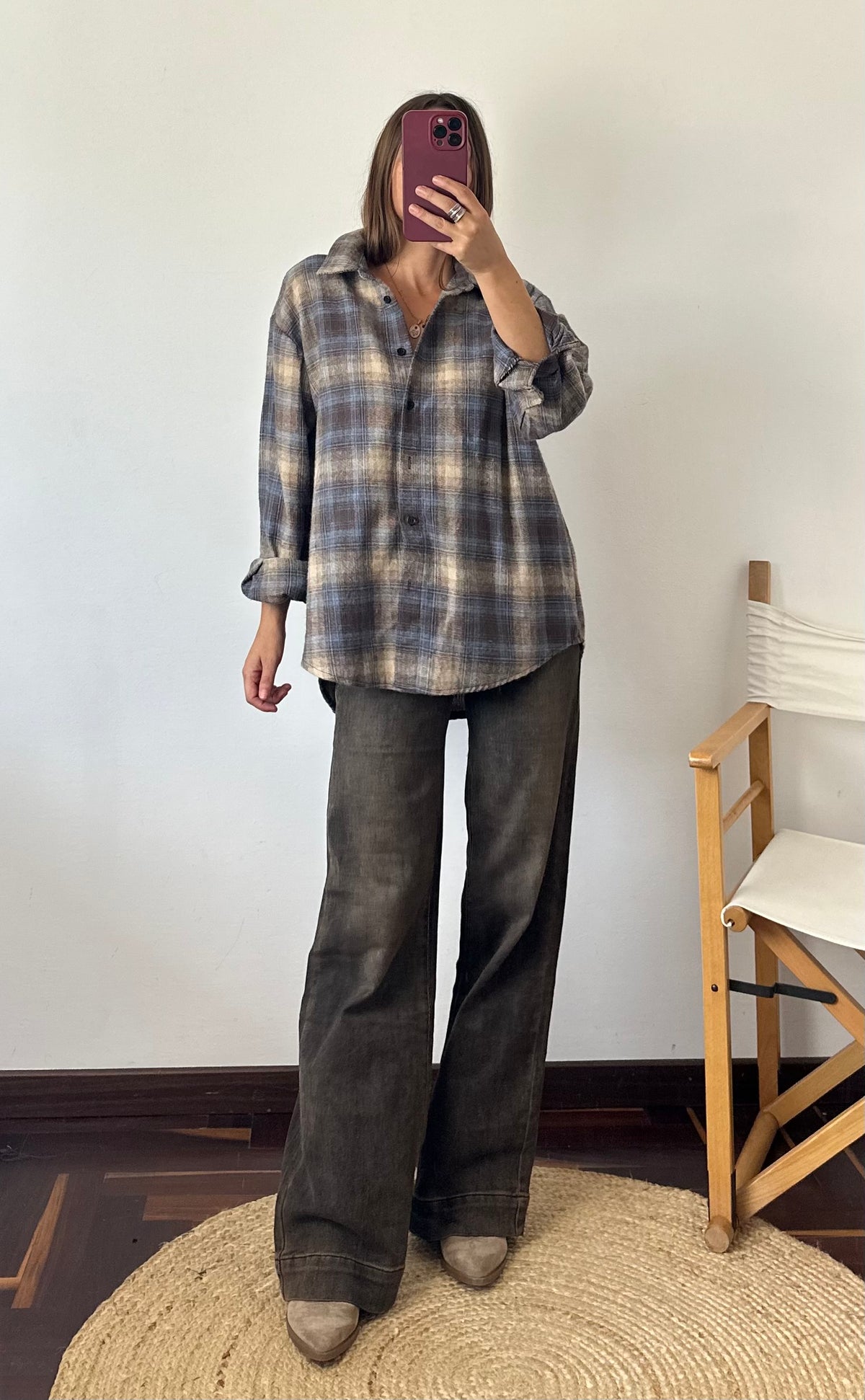 CAMICIA in cotone AZZURRA-BEIGE