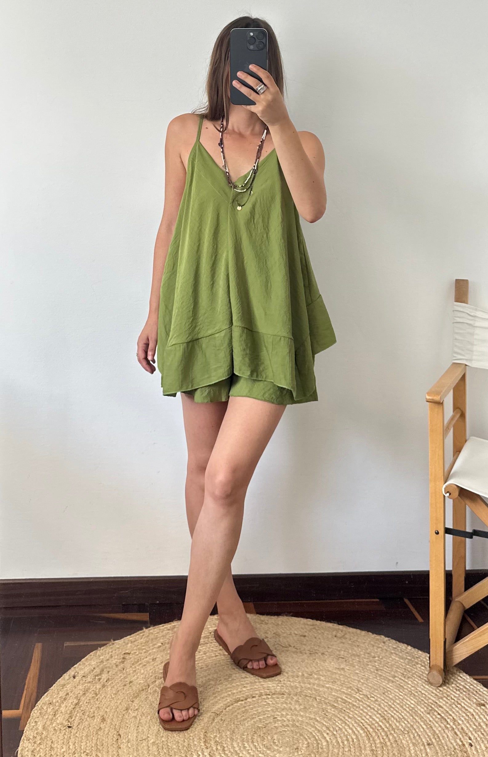 COORDINATO SHORTS verde pistacchio