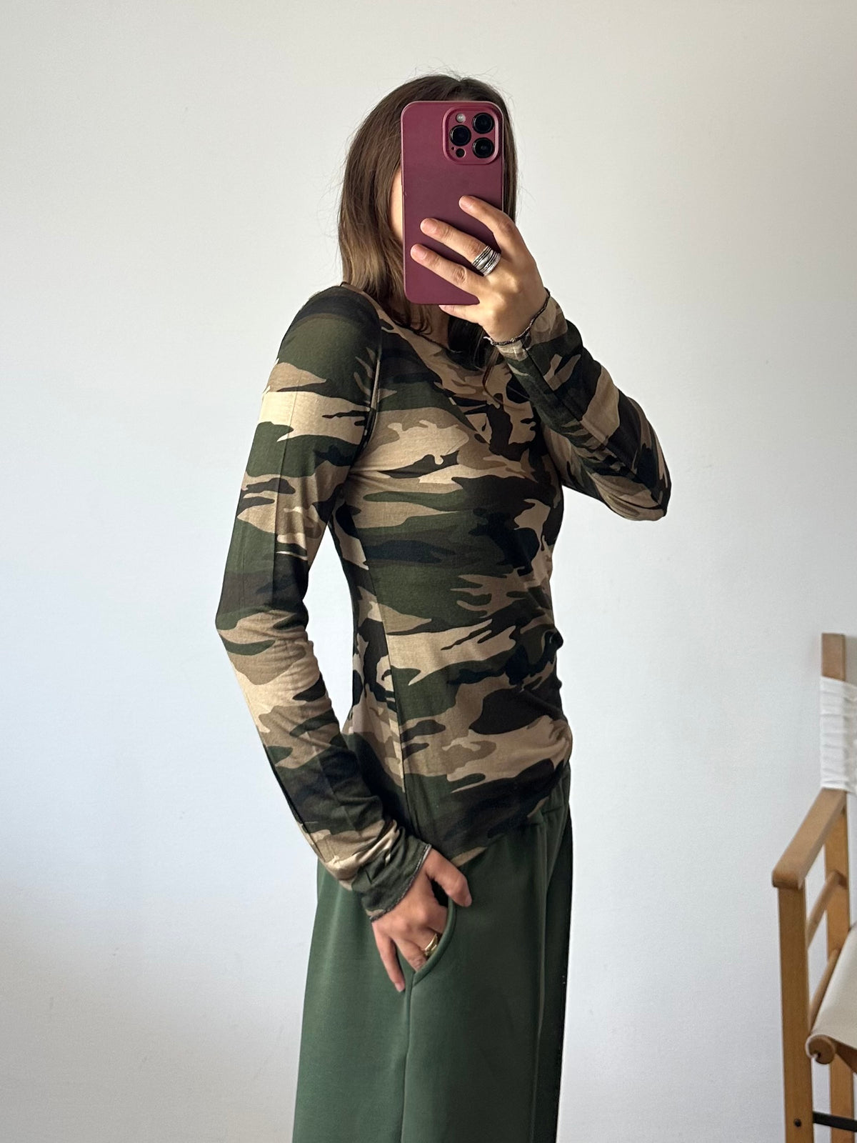 MAGLIA misto CASHMERE GIROCOLLO CAMOUFLAGE