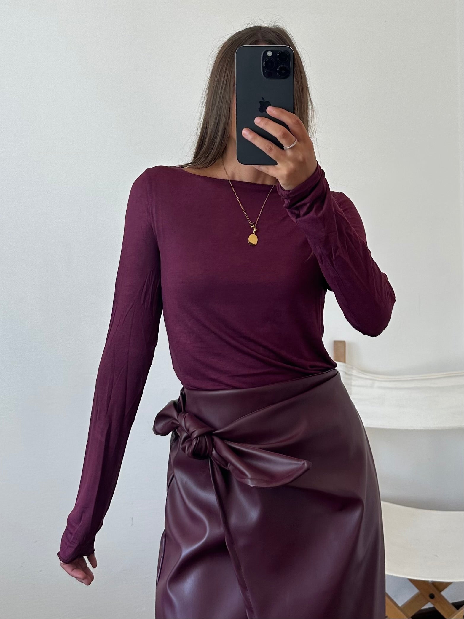 MAGLIA misto CASHMERE GIROCOLLO BORGOGNA