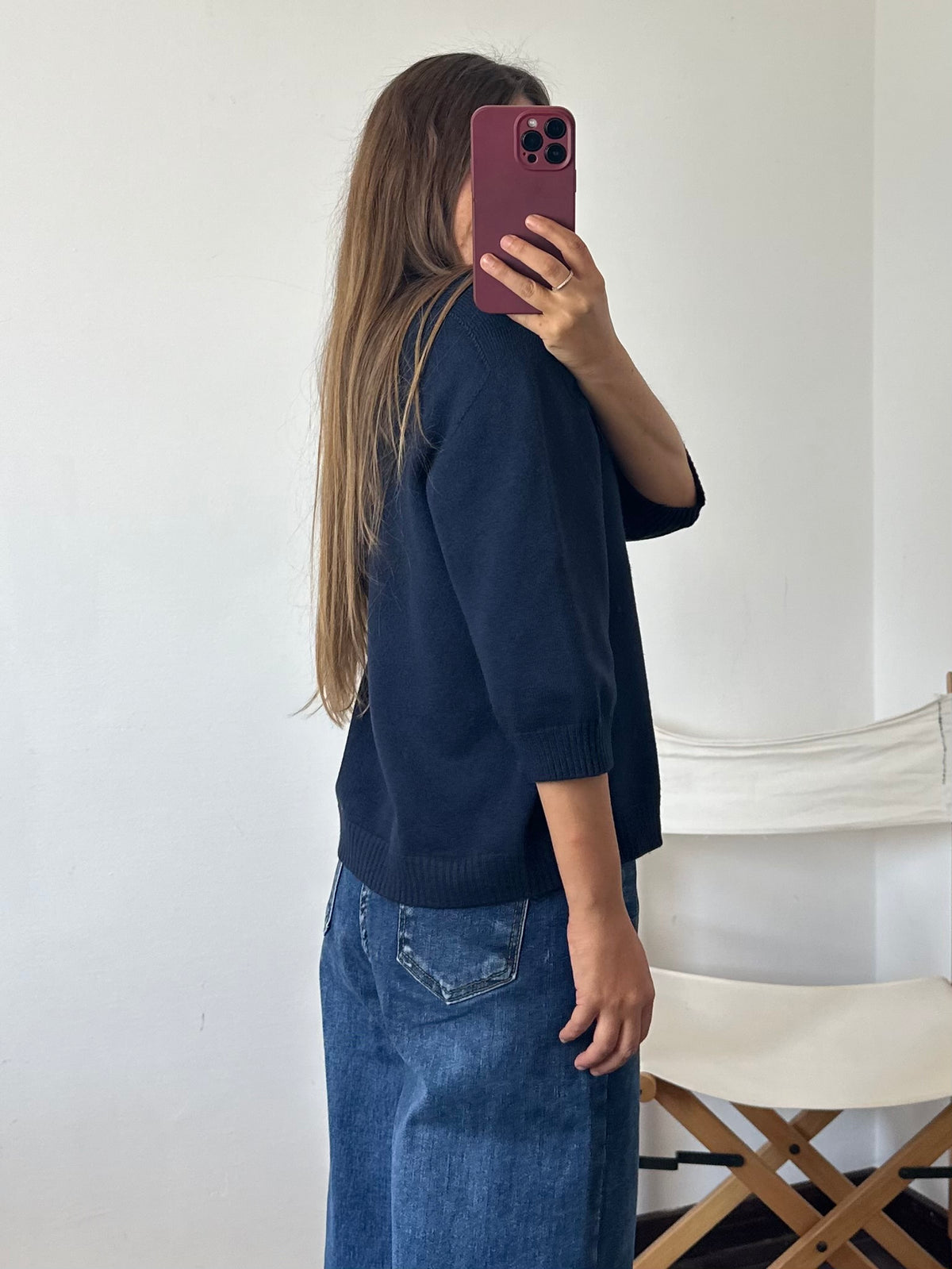 PULLOVER in morbida viscosa BLU