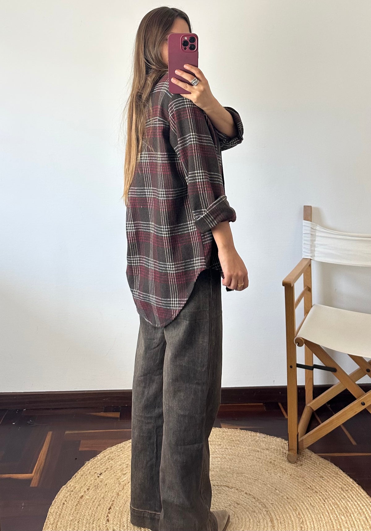 CAMICIA in cotone CIOCCOLATO-ROSSO