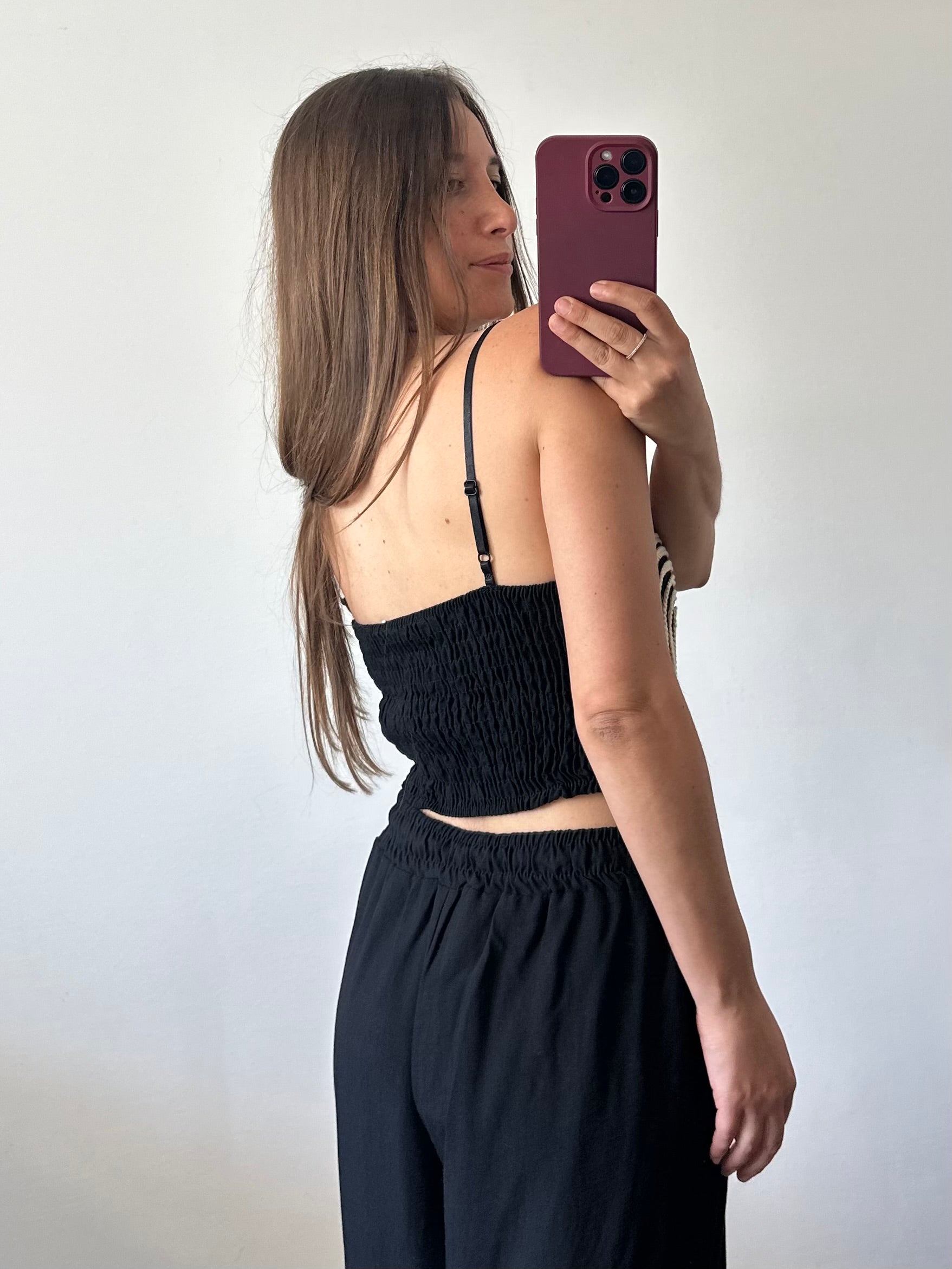 COORDINATO etnico ricamo nero
