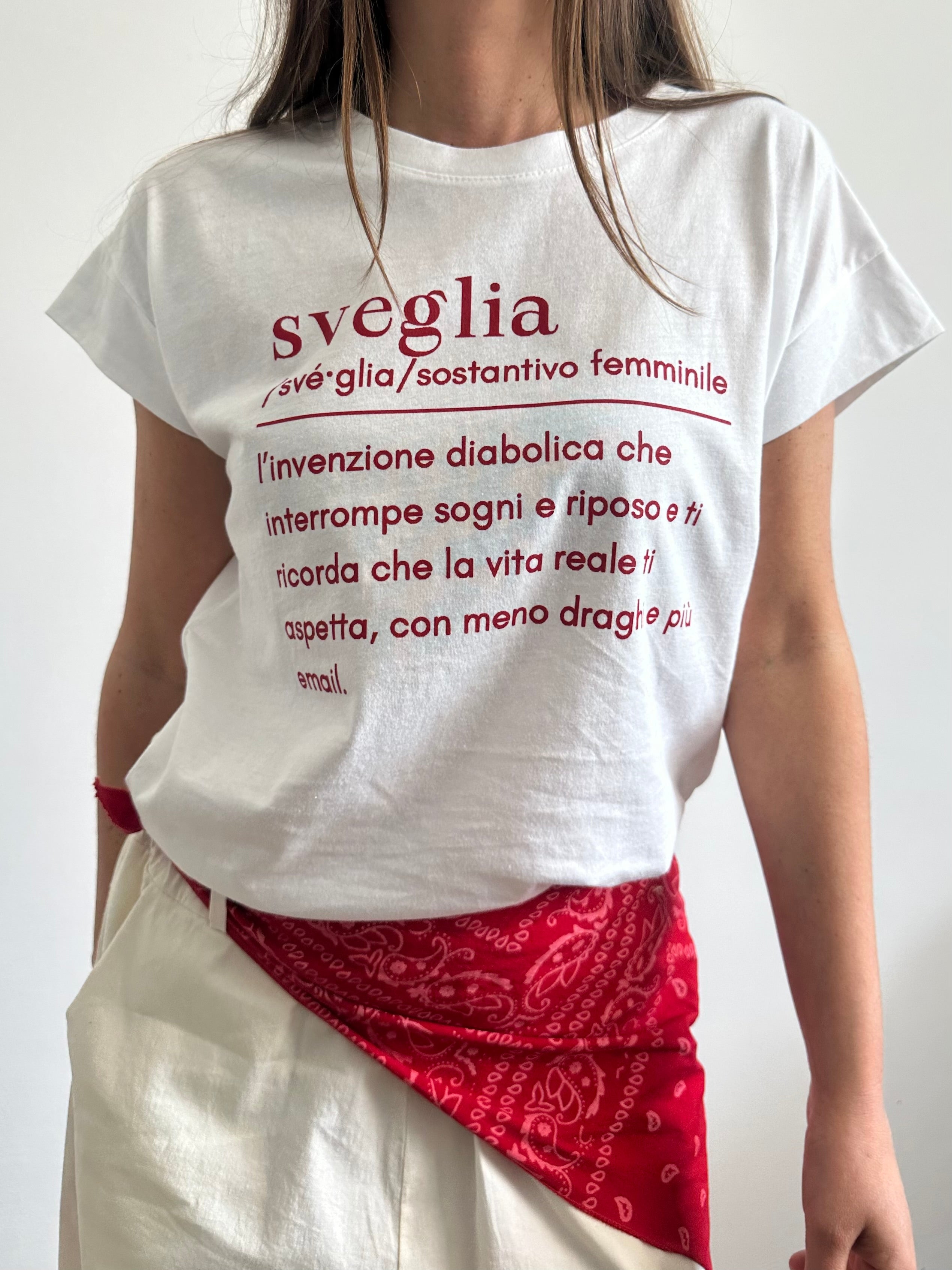 T-shirt in cotone “ Sveglia”
