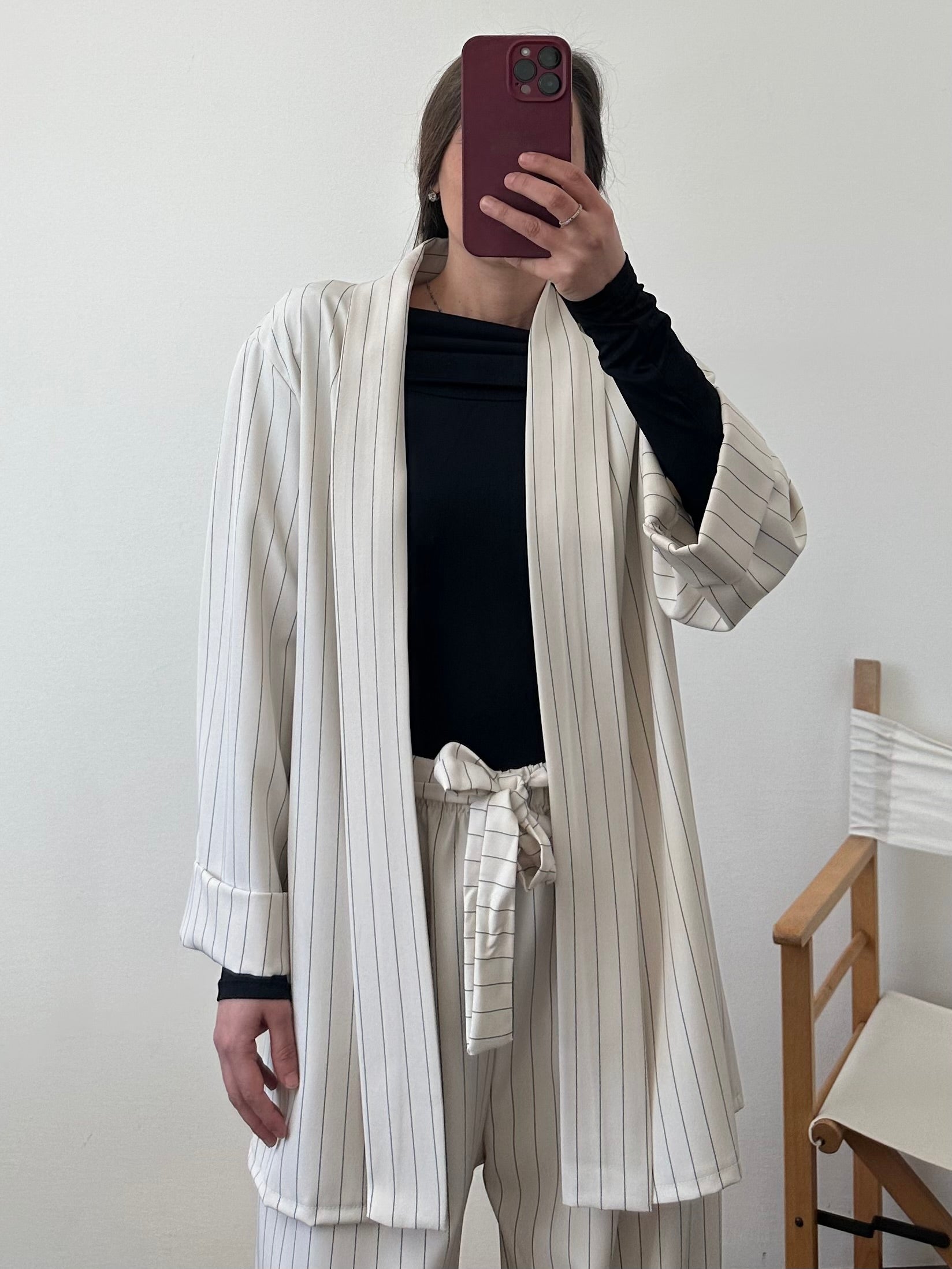 COORDINATO KIMONO GESSATO PANNA