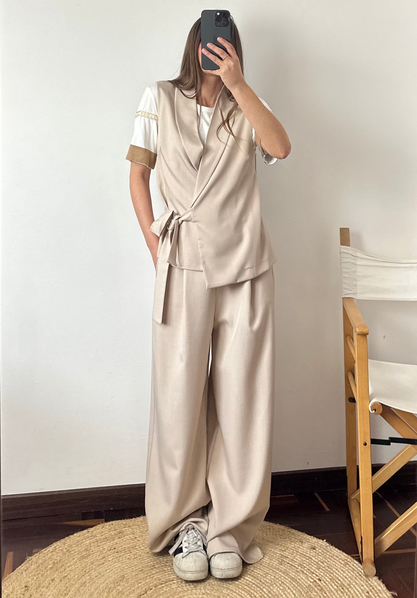 COORDINATO SMANICATO DOPPIOPETTO BEIGE