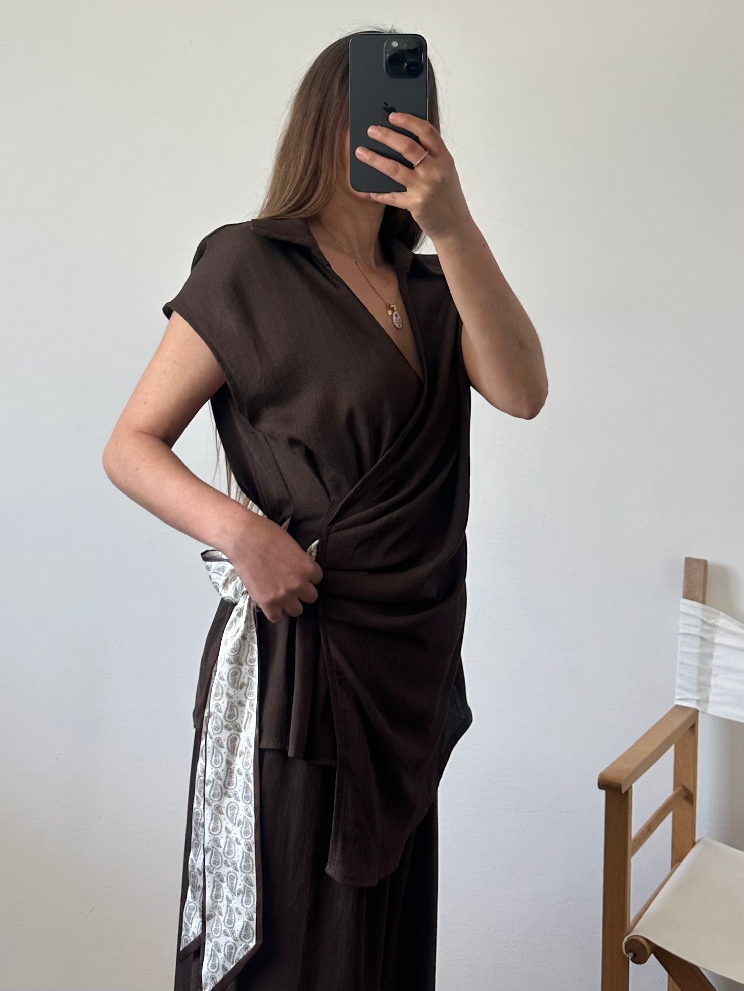 COORDINATO foulard cioccolato