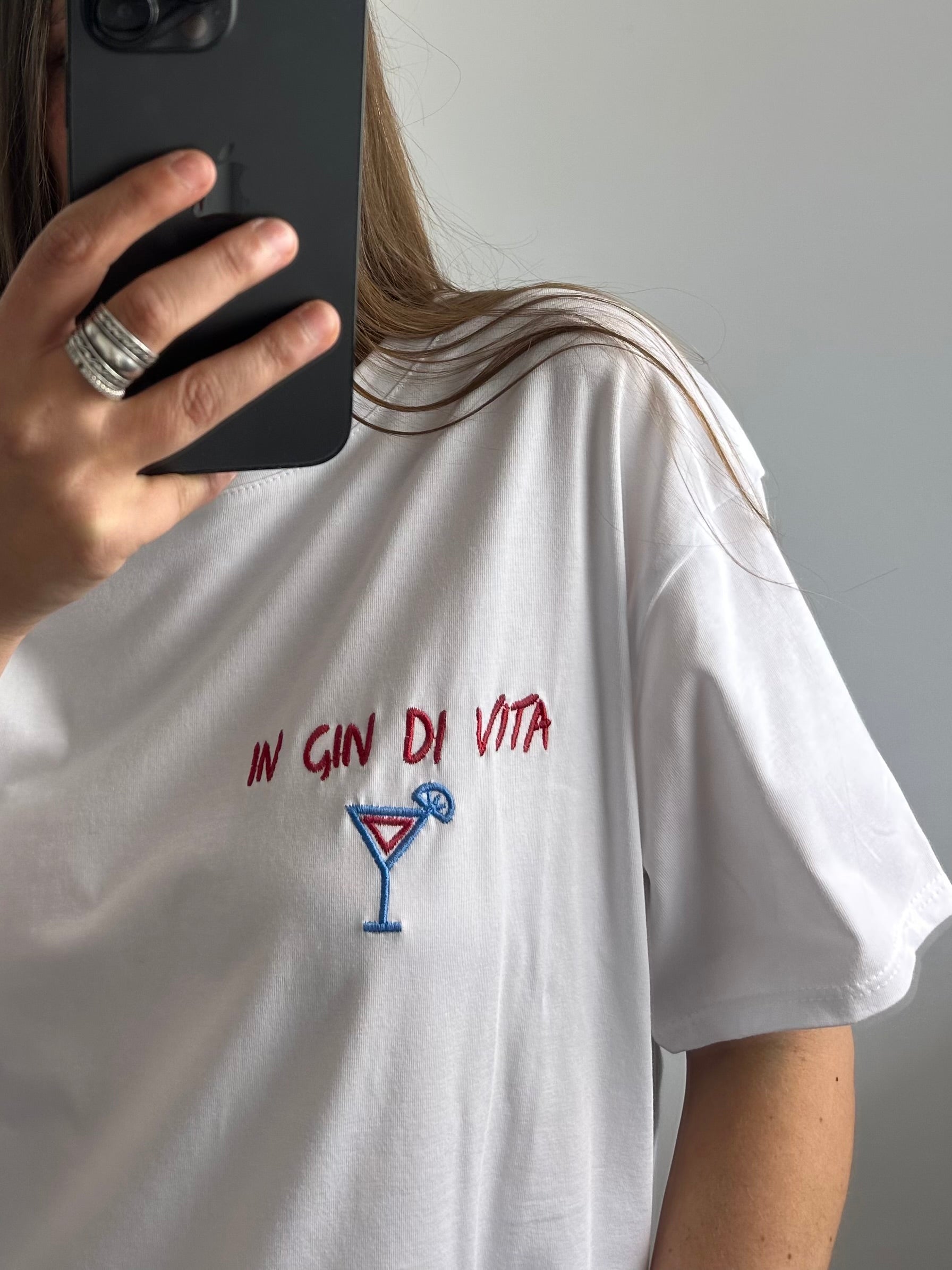 T-shirt 100% cotone over “ in gin di vita”