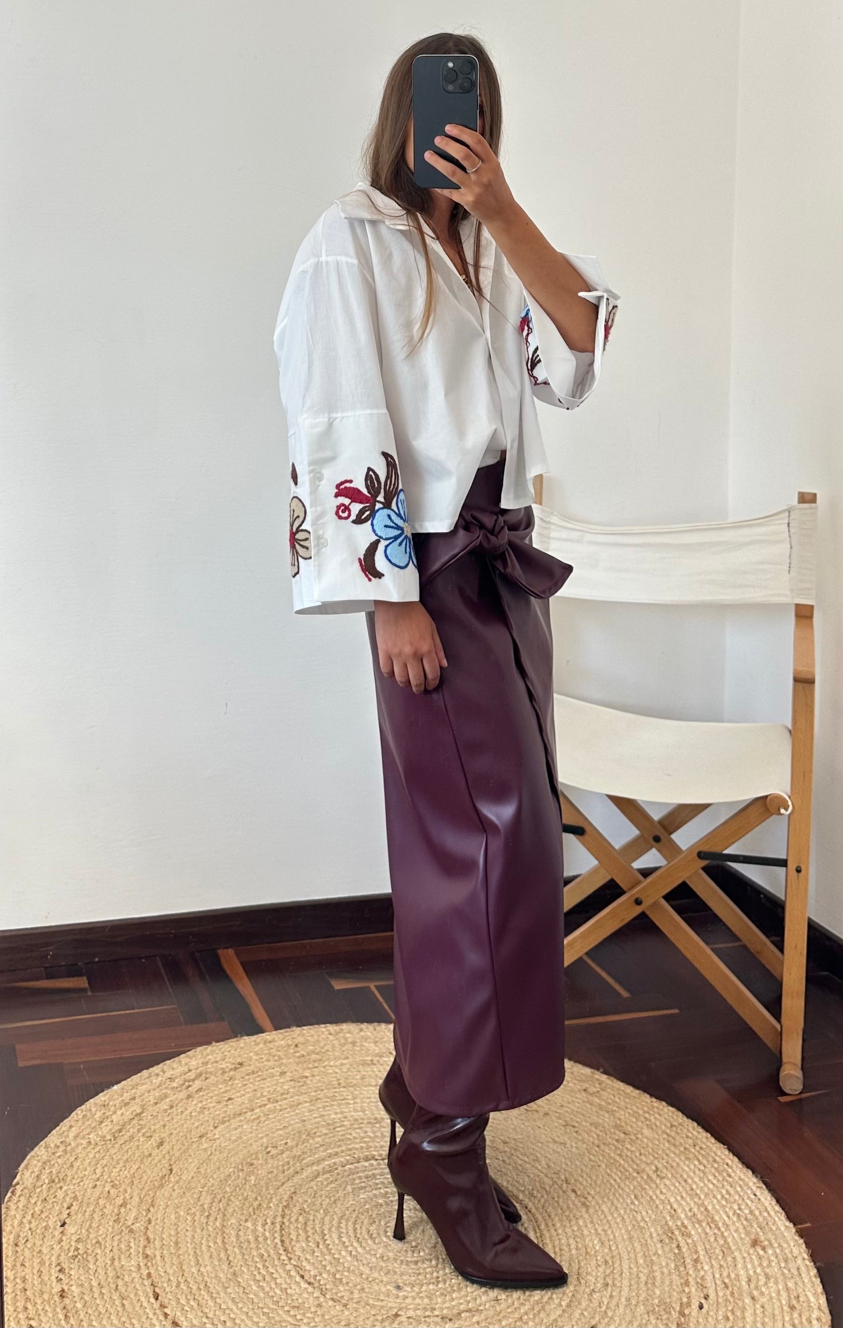 CAMICIA RICAMATA in COTONE BIANCA