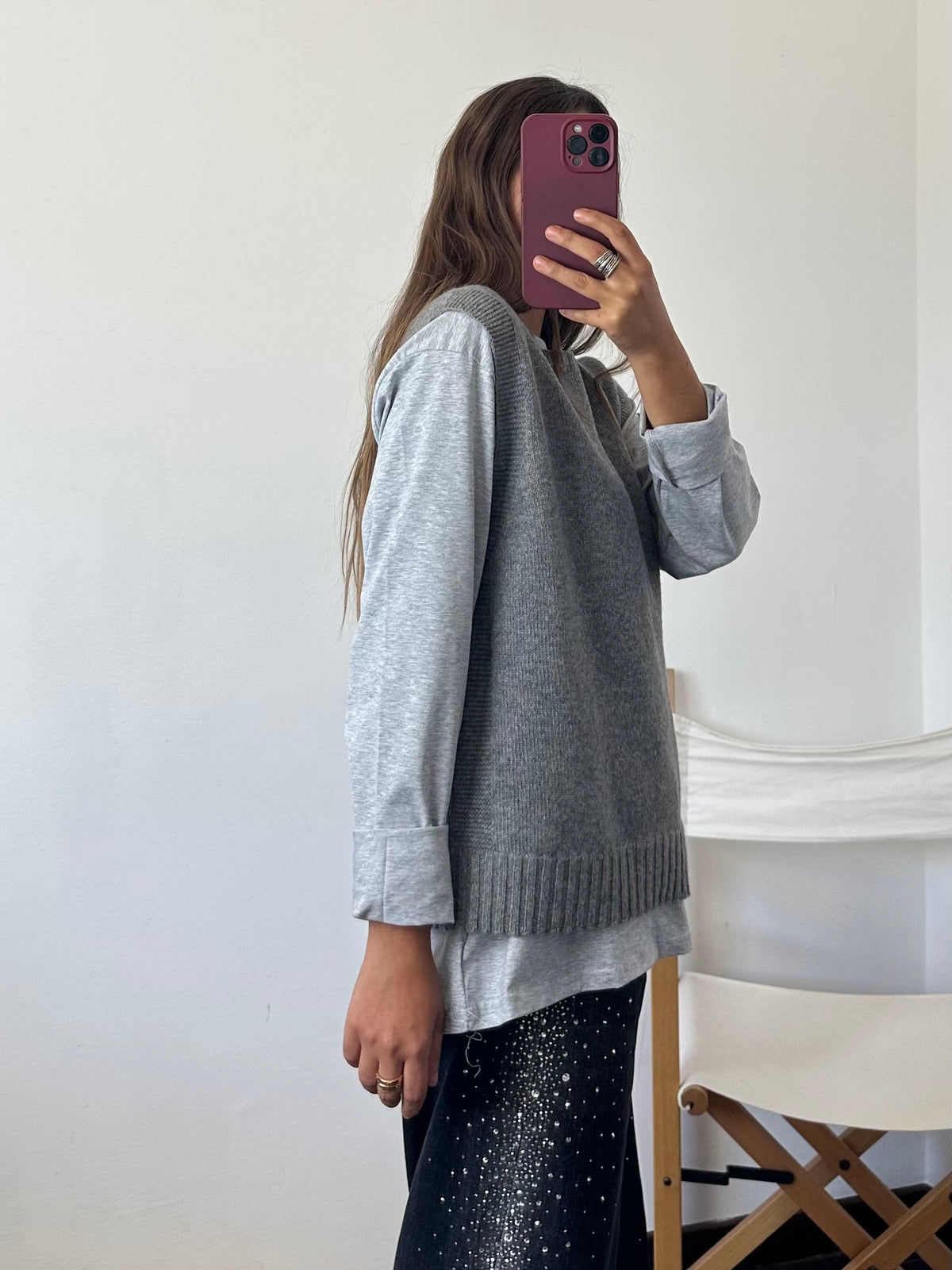 MAGLIA in COTONE GRIGIO