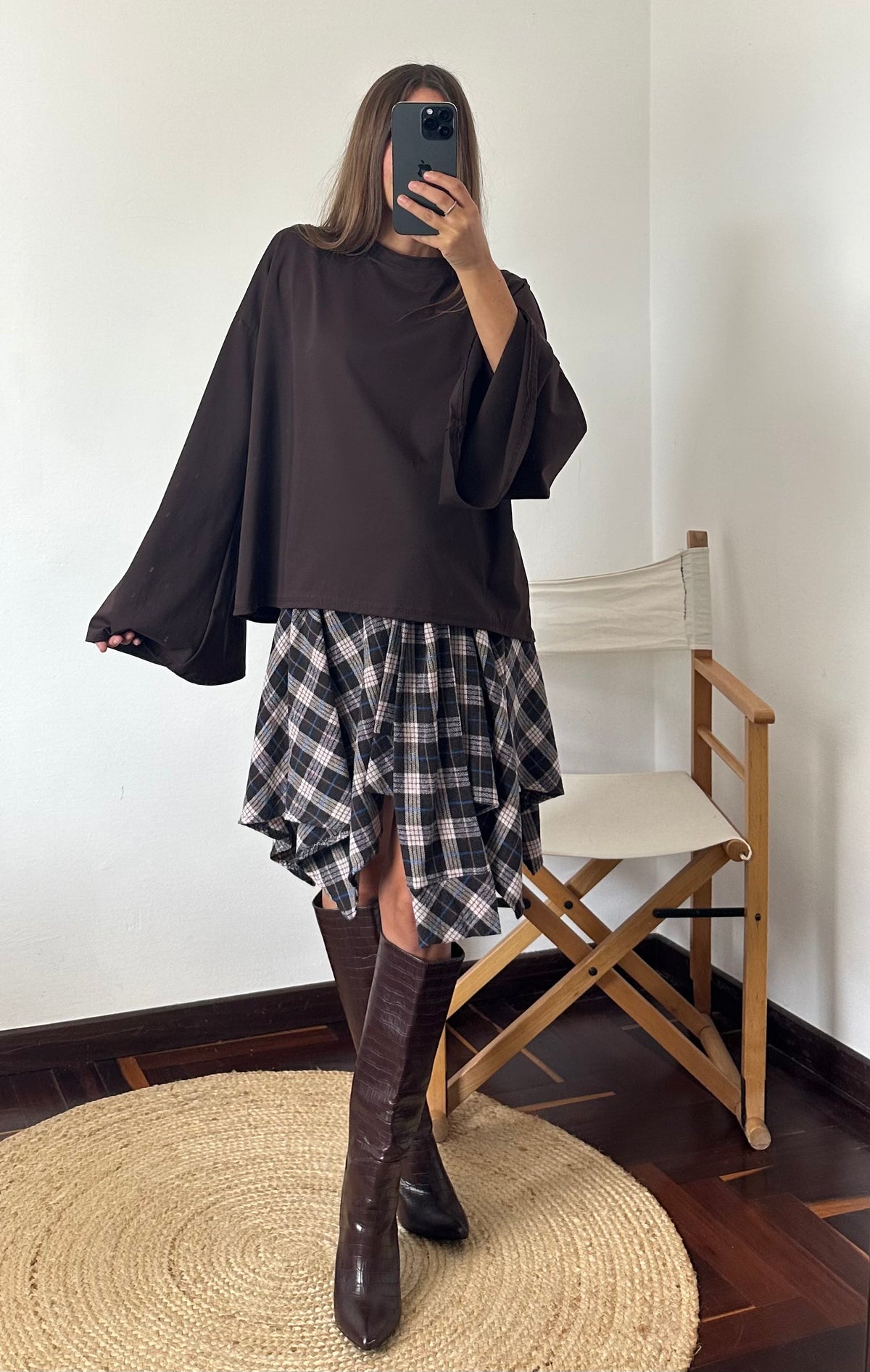 MAGLIA COTONE manica larga CIOCCOLATO