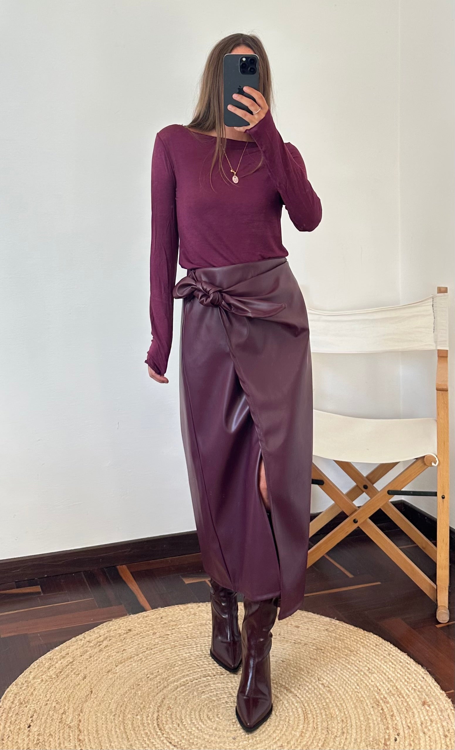 MAGLIA misto CASHMERE GIROCOLLO BORGOGNA