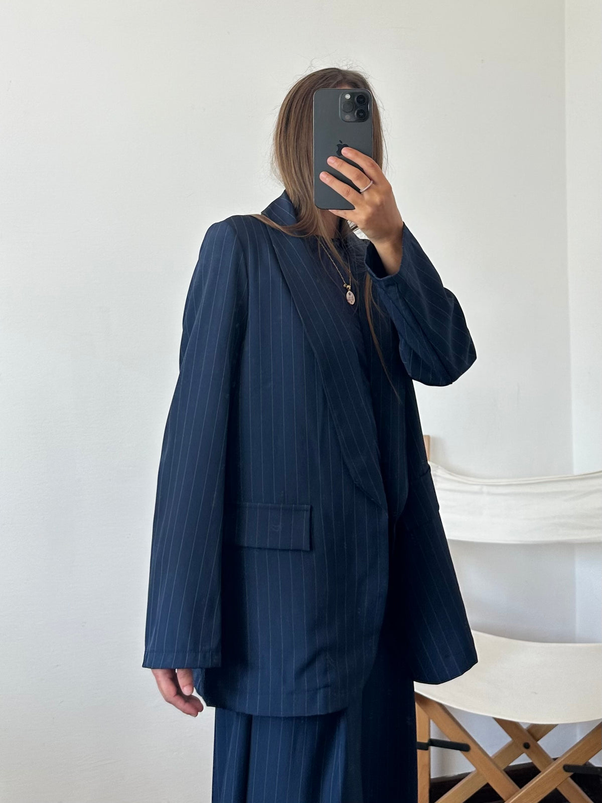 COORDINATO GESSATO con PINCE BLU NOTTE