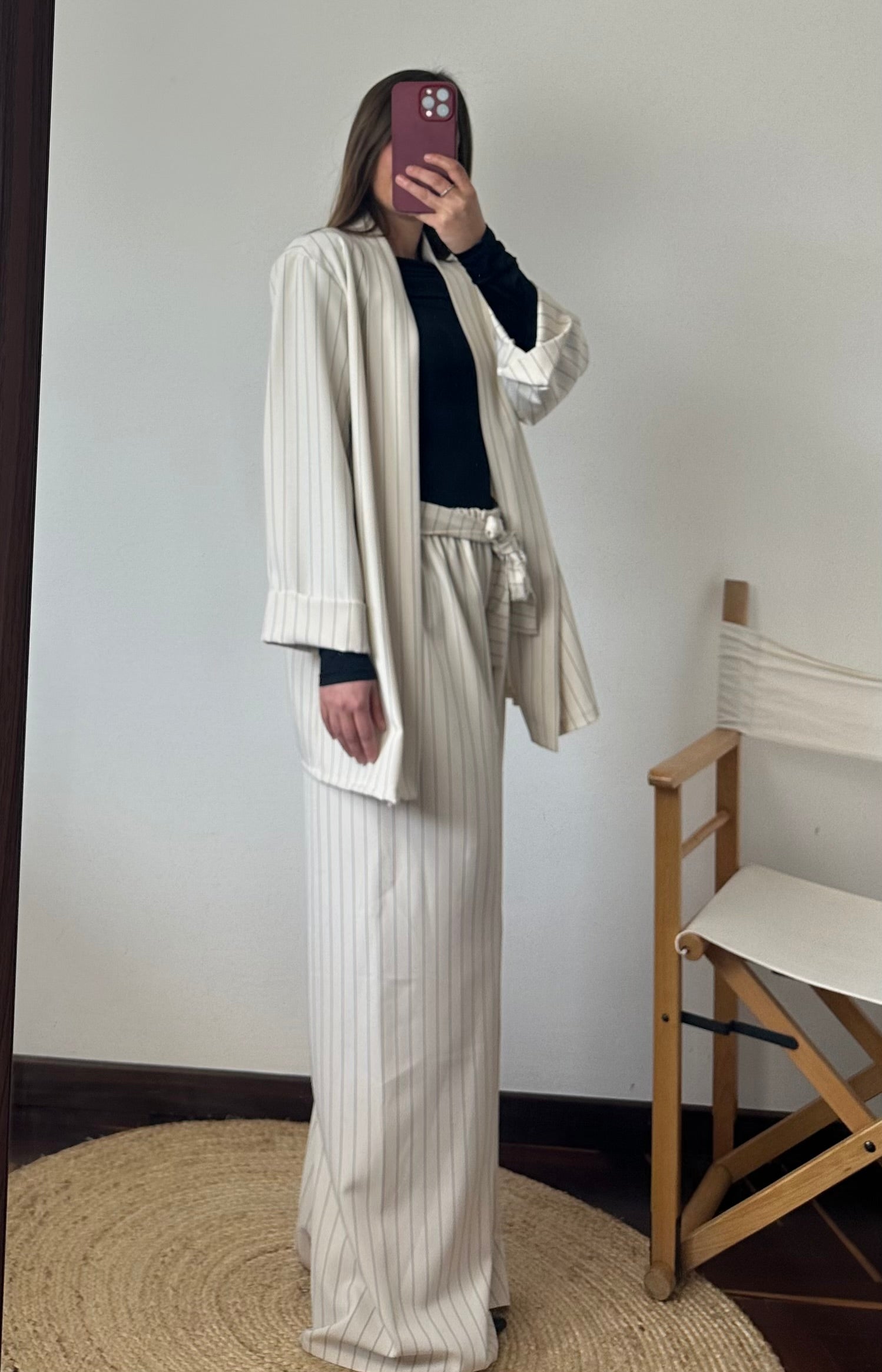 COORDINATO KIMONO GESSATO PANNA