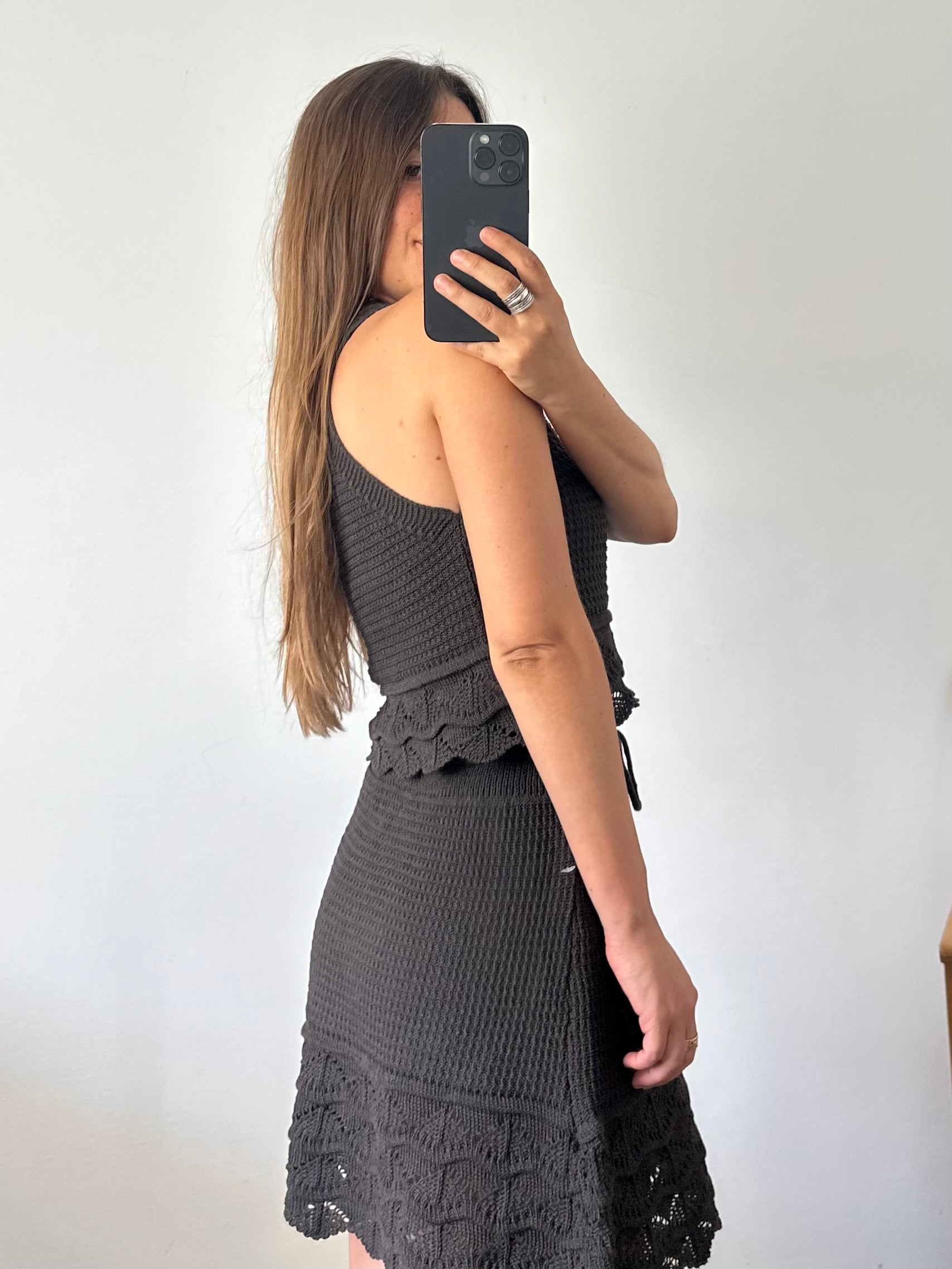 COORDINATO crochet marrone