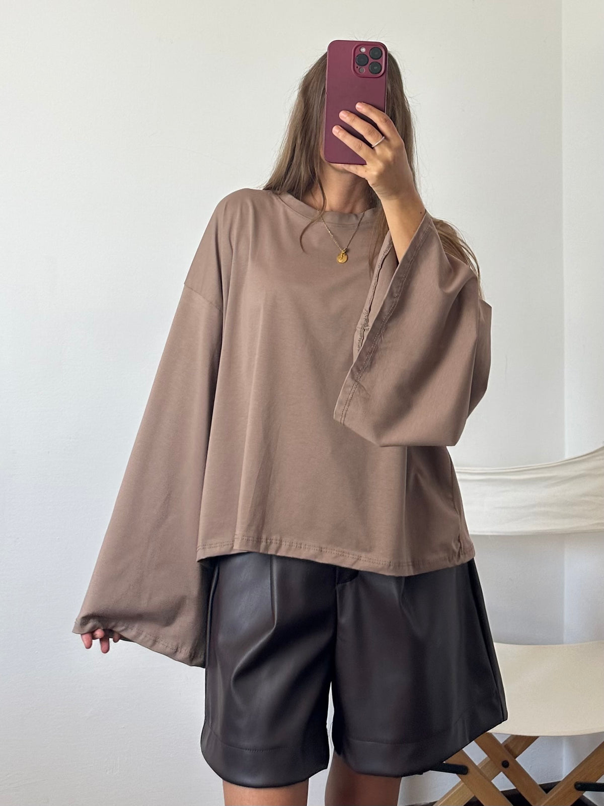 MAGLIA COTONE manica larga BEIGE